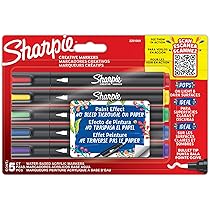 Sharpie Creative Marker Pennarelli Acrilici per Hobby Creativi | Pennarelli a base d’acqua con punta a pennello | Ideali per Fai da TeDecorazioni e Scuola | Colori assortiti | 5 pezzi