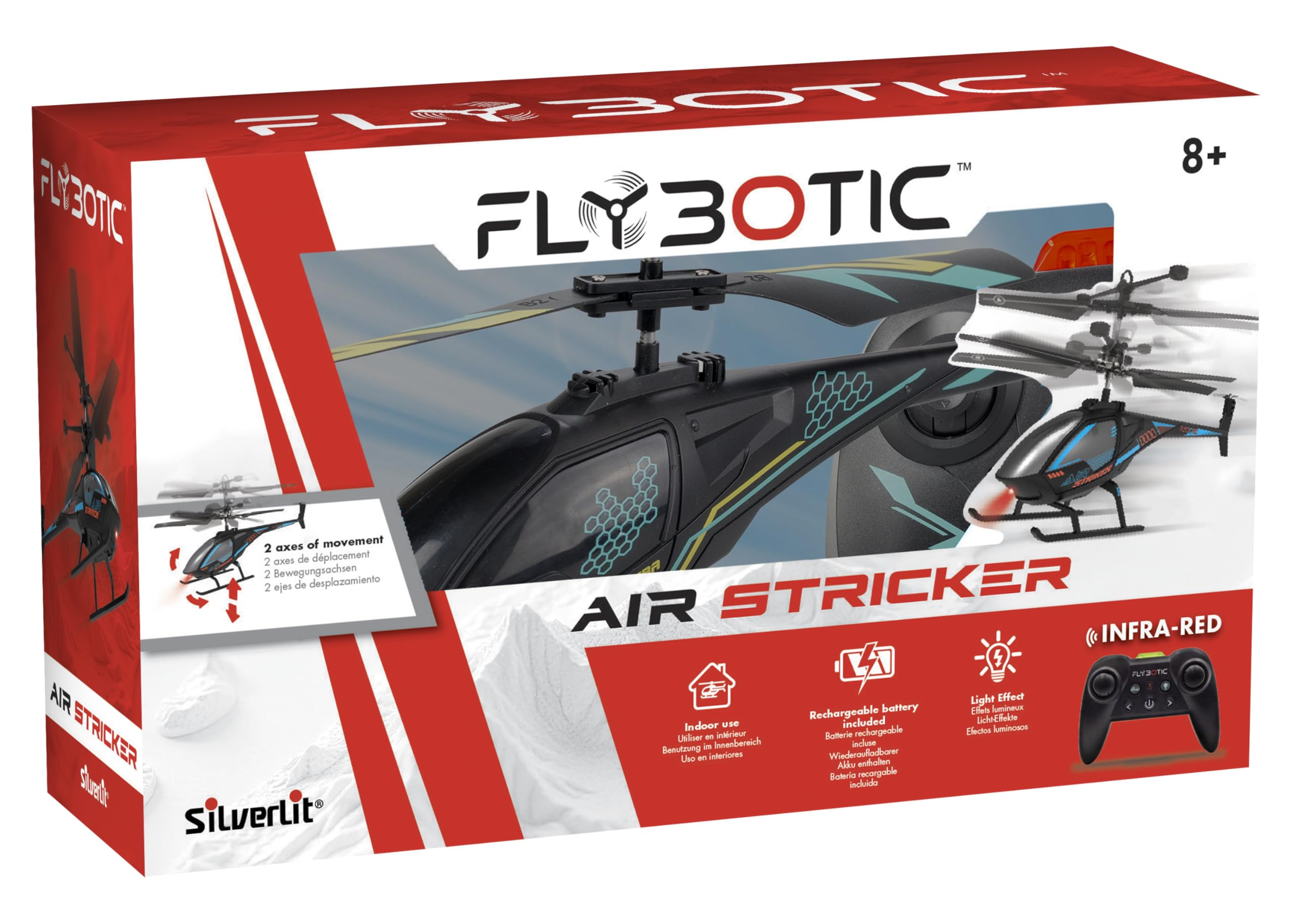 Silverlit Flybotic - Air Striker - Helicóptero Remoto Recargable - Vuelo Estable y fácil - a Partir de 8 años