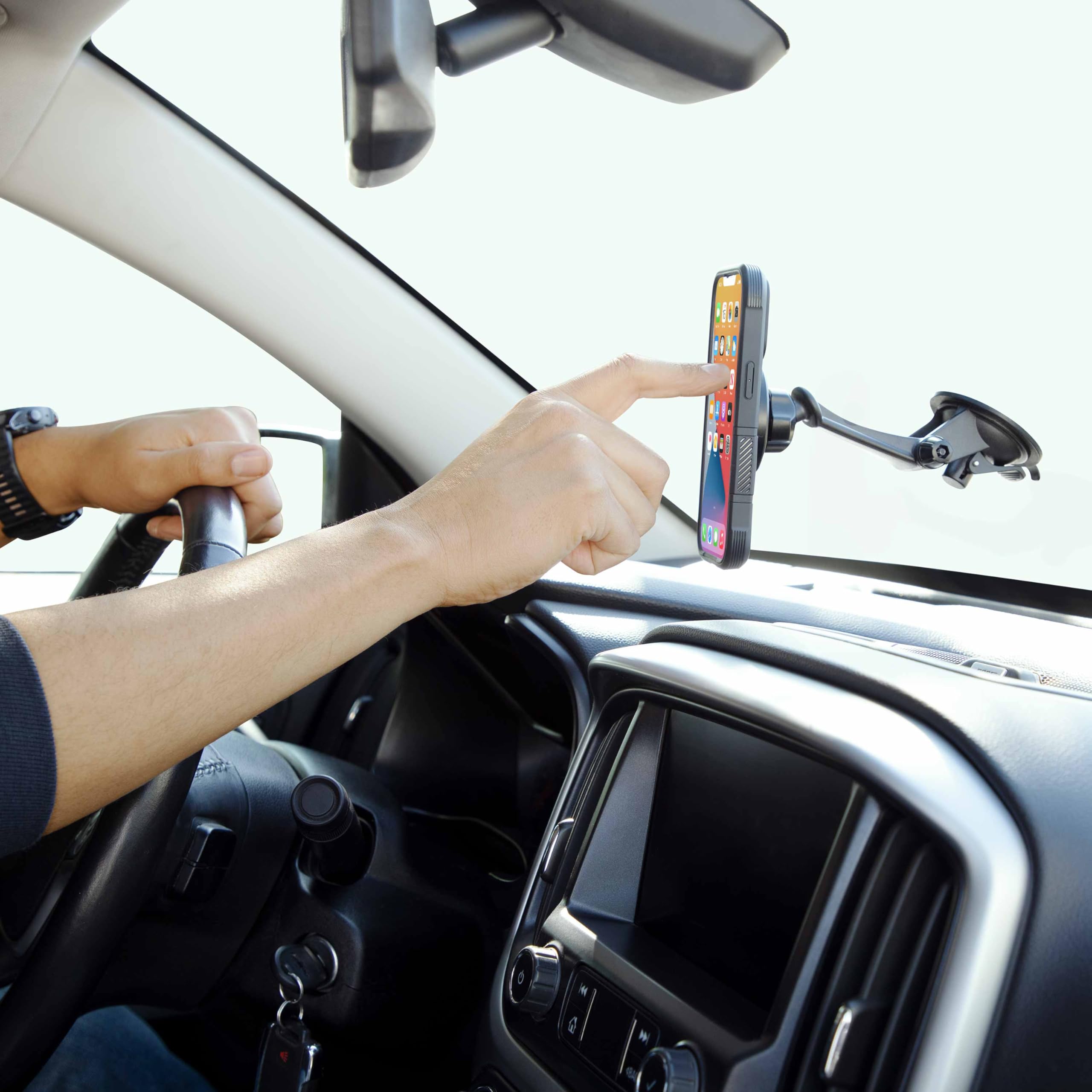 ARKON Supporto magnetico per telefono con ventosa, forti magneti al neodimio, supporto a ventosa per parabrezza e cruscotto, girevole a 360° per un facile posizionamento, per iPhone, Galaxy e altro