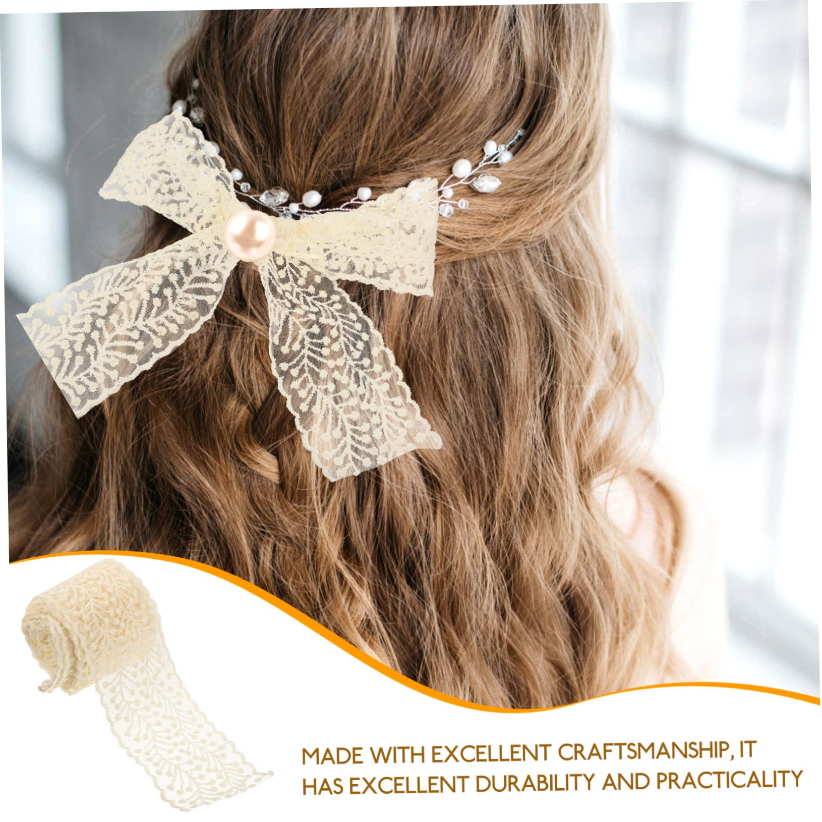 TEHAUX 5rollos Cinta De Encaje Bordado Decorativa Para Manualidades Metros De Adorno Para Ropa y Accesorios De Pelo Material Para Vestidos y Decoración De Fiestas