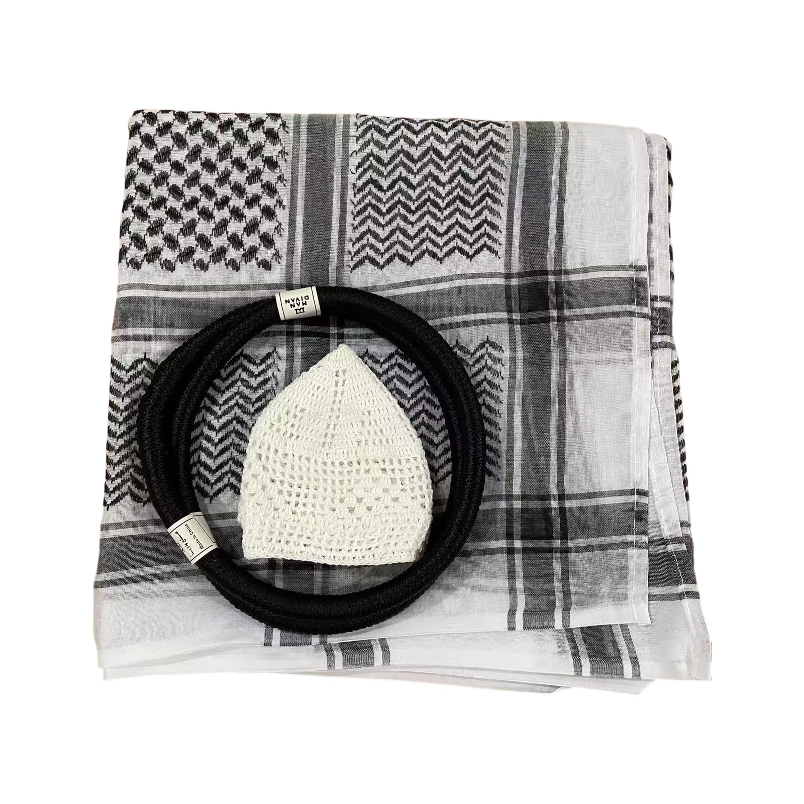 MICFENY Classical Arab Styles Men's Shemagh Hairband Traditional Arabian Headwear For Daily Wear And Special Event Celebration