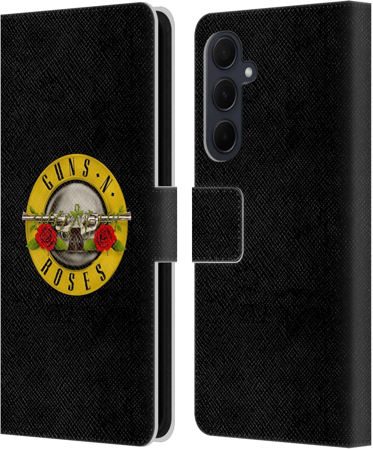 Head Case Designs Officially Licensed Guns N' Roses Bullet Logo Key Art Leather Wallet Case Compatible with Samsung Galaxy A55 5G