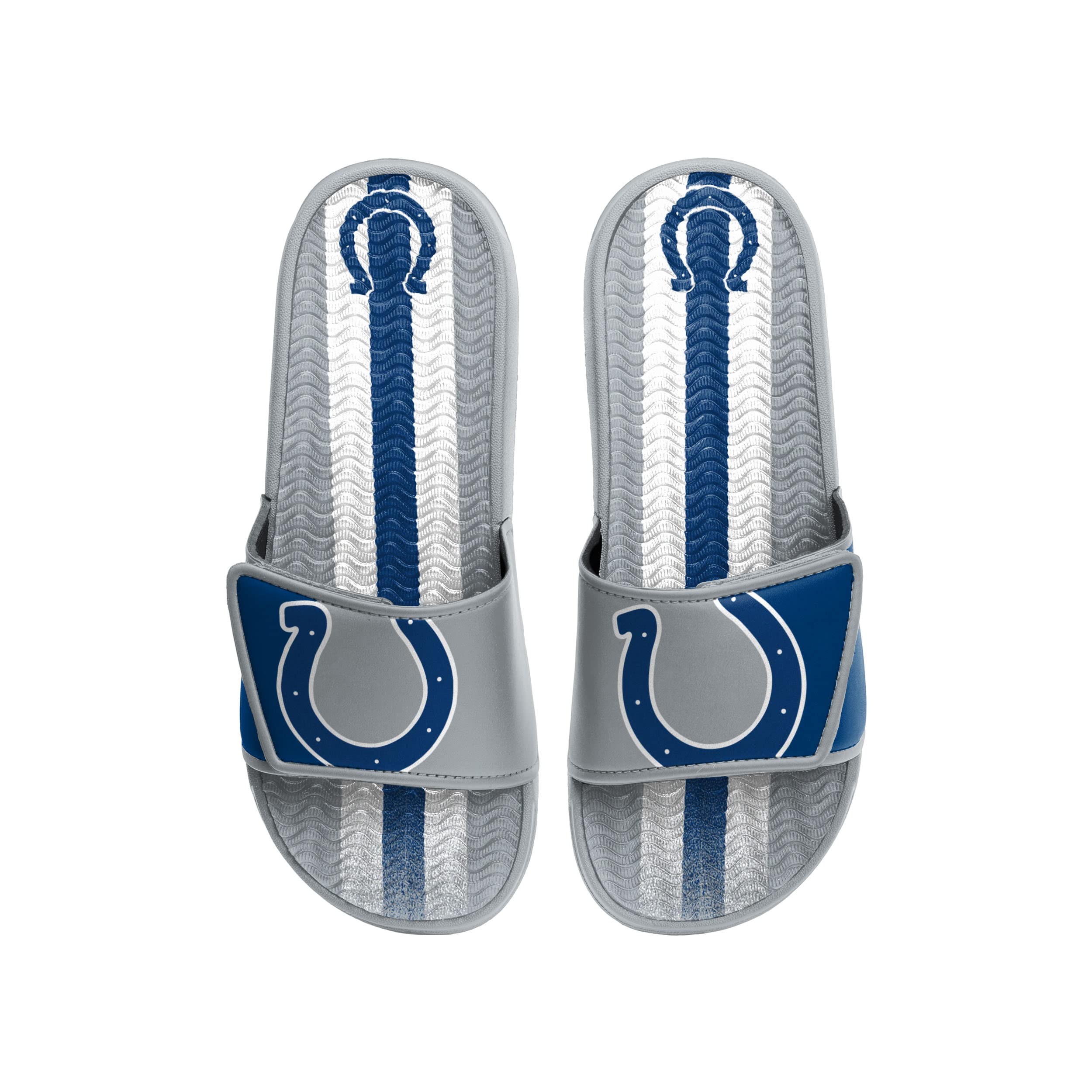 FOCO Indianapolis Colts NFL Mens Team Stripe Gel Slide - L