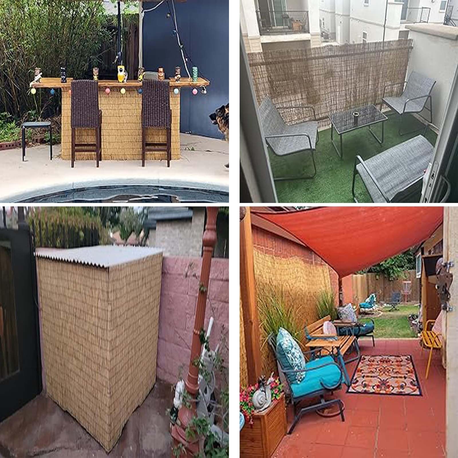 Ekologiczna bambusowa rolka ogrodzeniowa – łatwa instalacja, zewnętrzny parawan ogrodowy na patio i balkon, trwała 60 x 500 cm dekoracyjna osłona ścienna