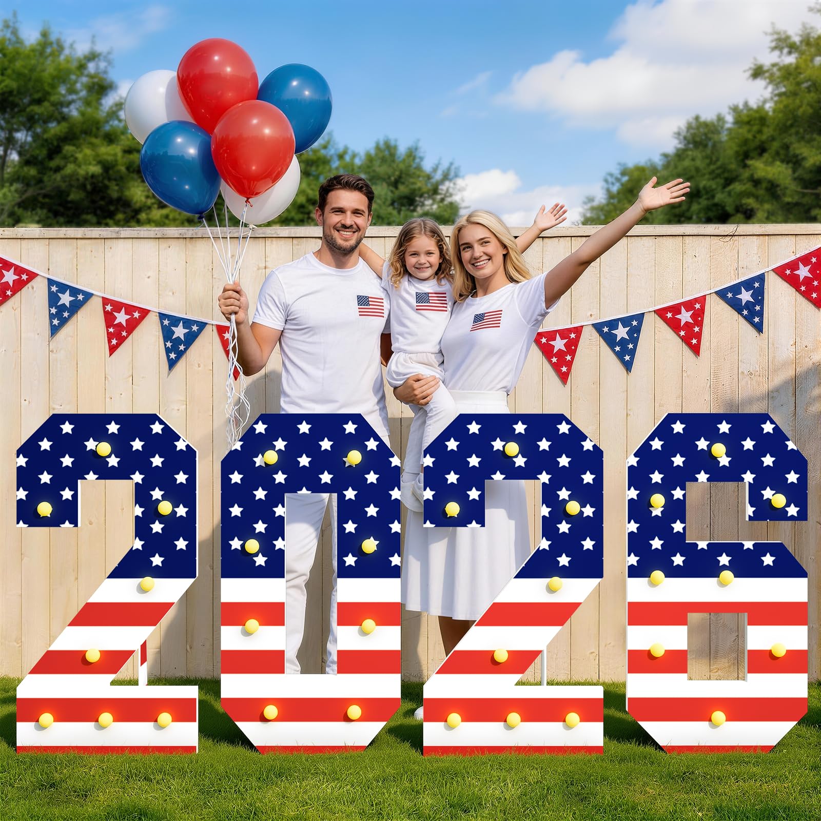 Photo 1 of Labor Day Decorations USA Marquee Letters Light Up Patriotic Decor, 3FT