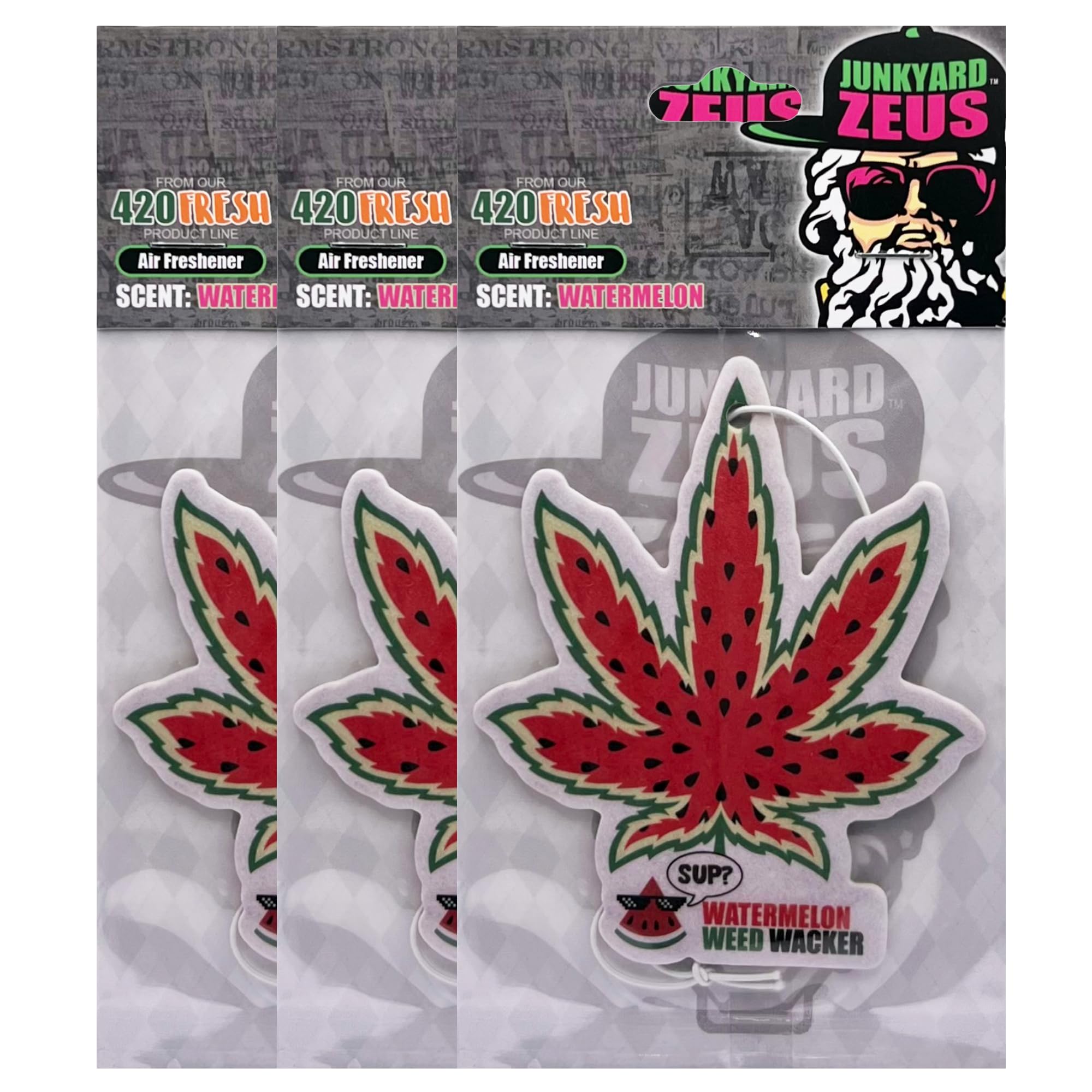 Watermelon Weed Wacker Auto Automobile Room Office Perfume Scented Hanging Paper Air Freshener (3 Qty)