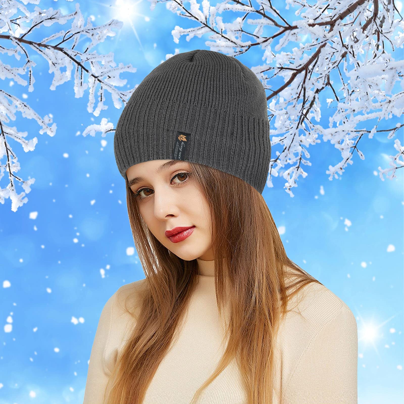 Cappello Invernale Caldo Resta Caldo Cappello Di Lana per Esterni per Adulti con Cappelli a Pipistrello Cappelli Lavorati a Maglia in Cappelli Invernali Turbante/Kgray/One Size