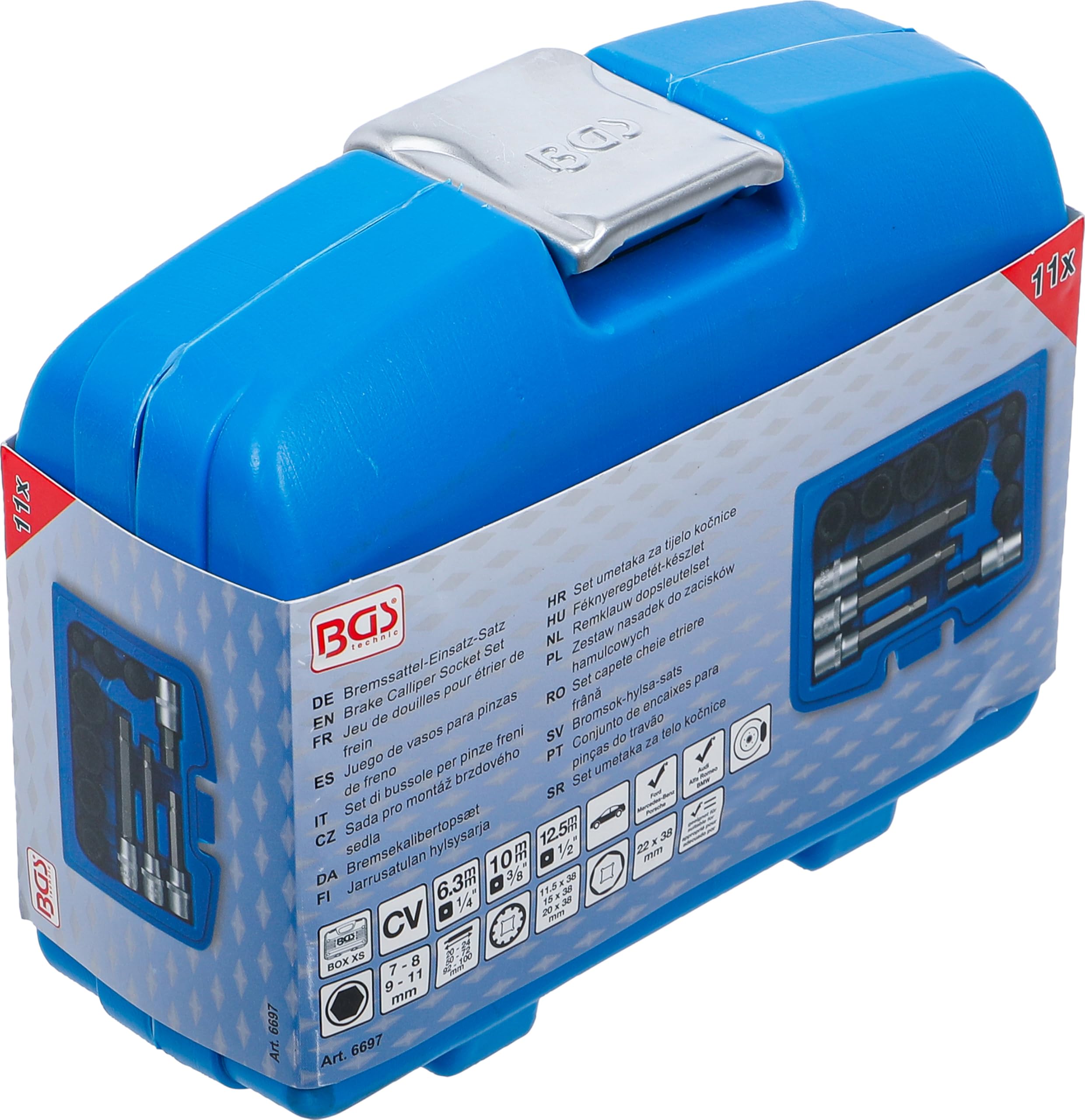 BGS 6697 | Juego de vasos para pinzas de freno | 11 piezas