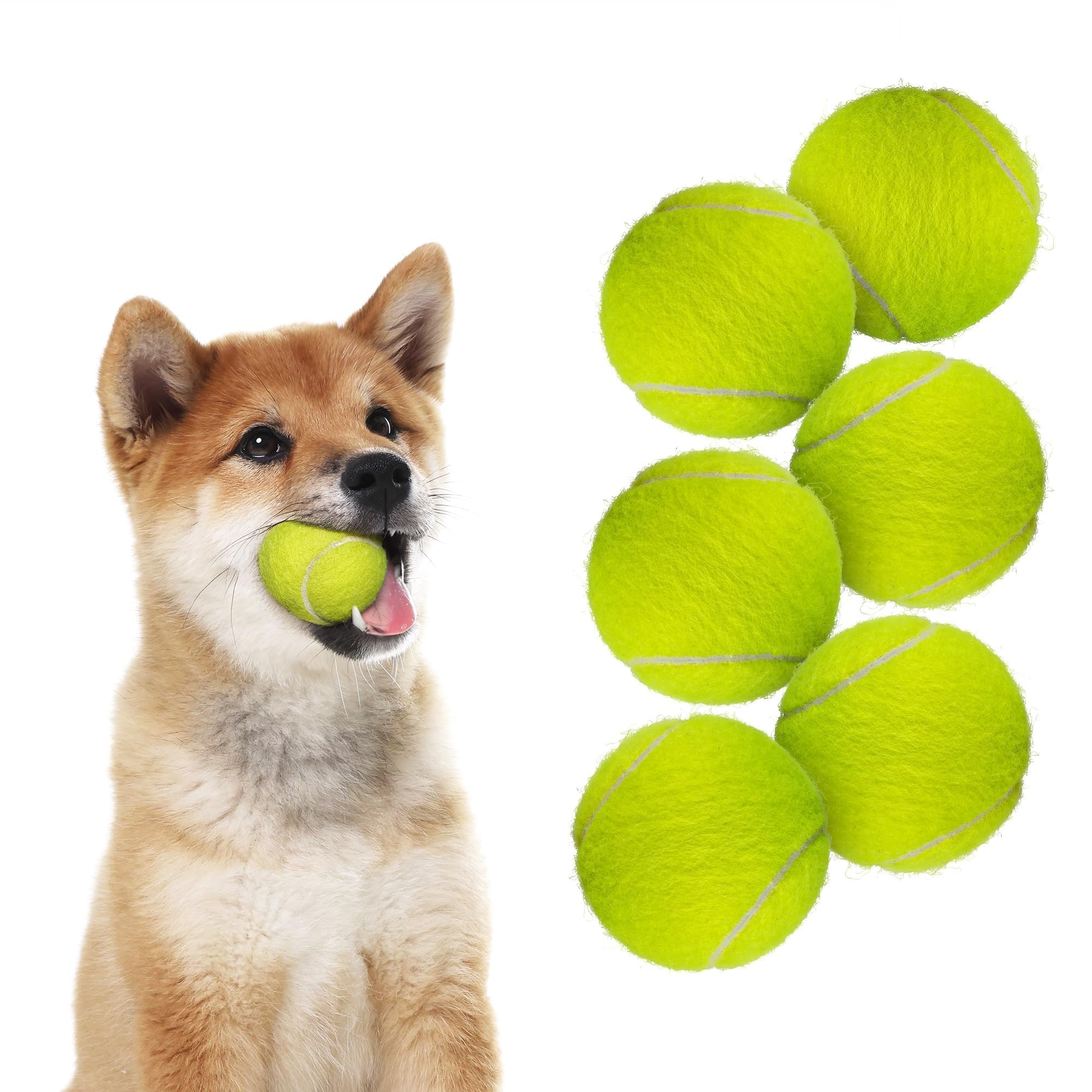 ALL FOR PAWS 6PCS Pelotas de Tenis de 2" para Perros, Juguetes de Buscar y Traer para Perros Pequeños y Medianos, Pelotas de Tenis Saltarinas y Duraderas para Lanzador de Pelotas