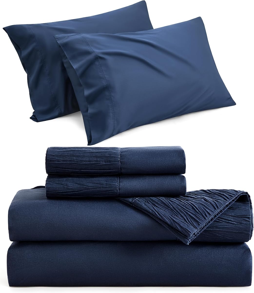 Cooling Pillow Cases Queen Bundle Queen Sheet Set Navy