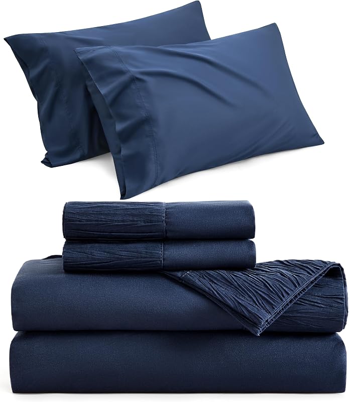Cooling Pillow Cases Queen Bundle Queen Sheet Set Navy