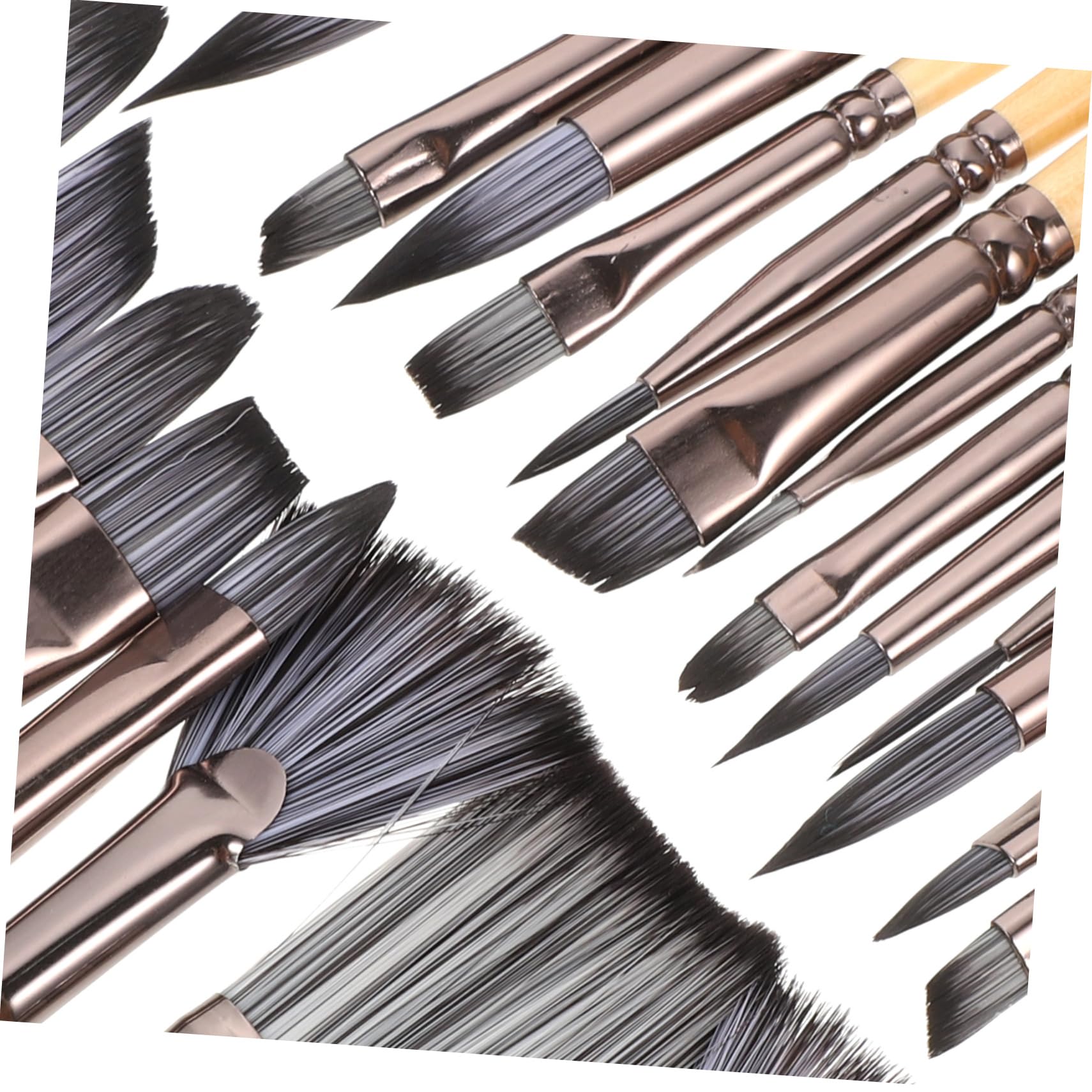 PLAFOPE Set de Pinceaux D’Artiste et Bois en Nylon Lot de 24 Polyvalents pour Détail et Création Artistique pour Aquarelle, Peinture Acrylique et Huile