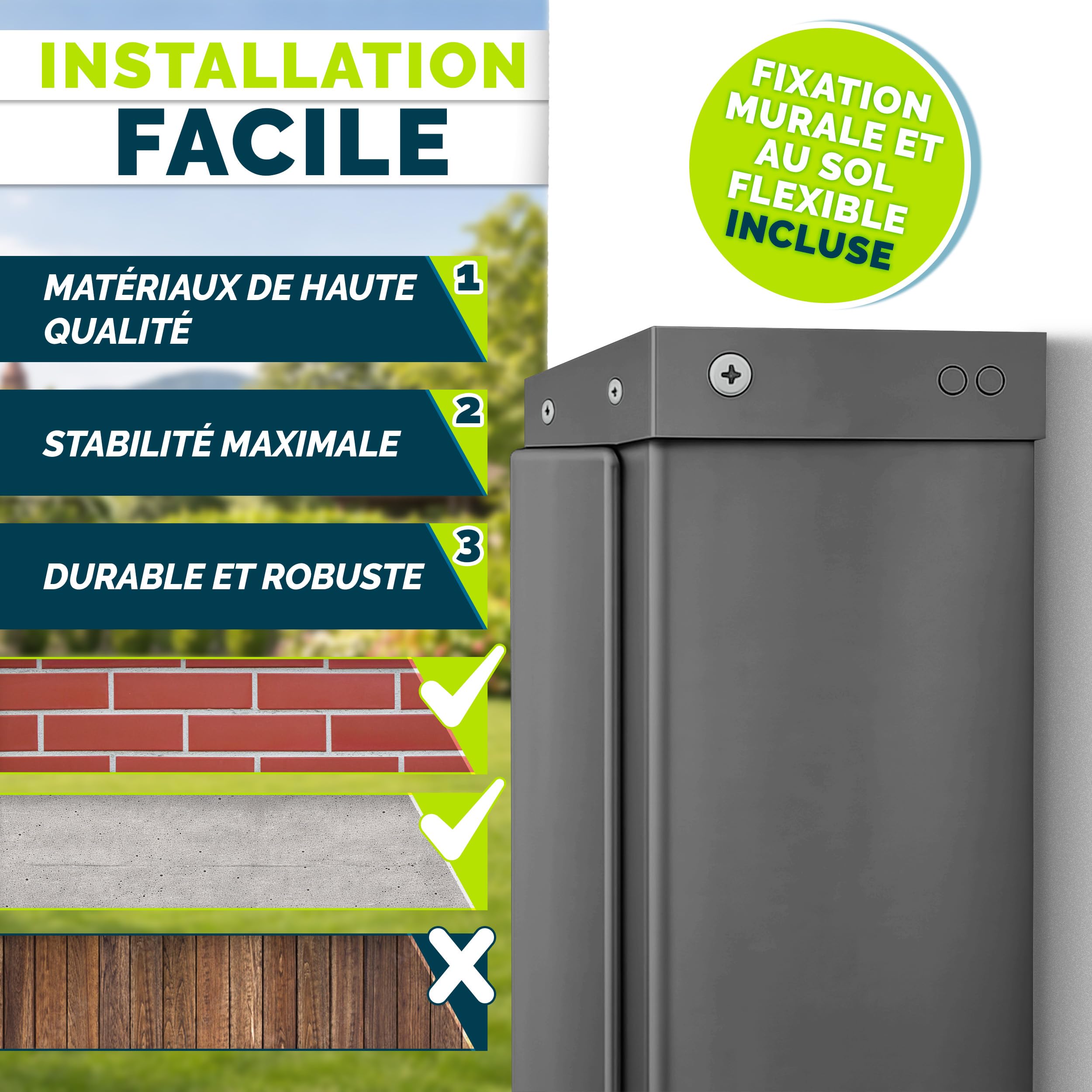 tillvex® Store latéral 160 x 400 cm extensible et opaque avec Housse de protection | Brise-vue pour balcon, jardin et terrasse | Support mural | Protection solaire en acier inoxydable | Contre le vent