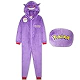 Pokemon One-Piece Pajamas for Boys, Teens, Fleece Jumpsuit, Pikachu Loungewear PJs, Gifts for Boys