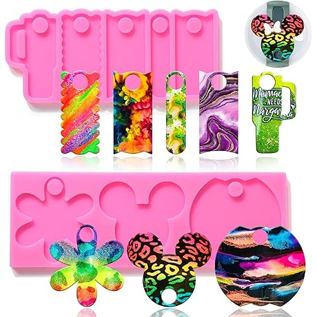 Juome Name Plate Resin Molds Silicone for Stanley Cup Lid 30oz Tumbler,...
