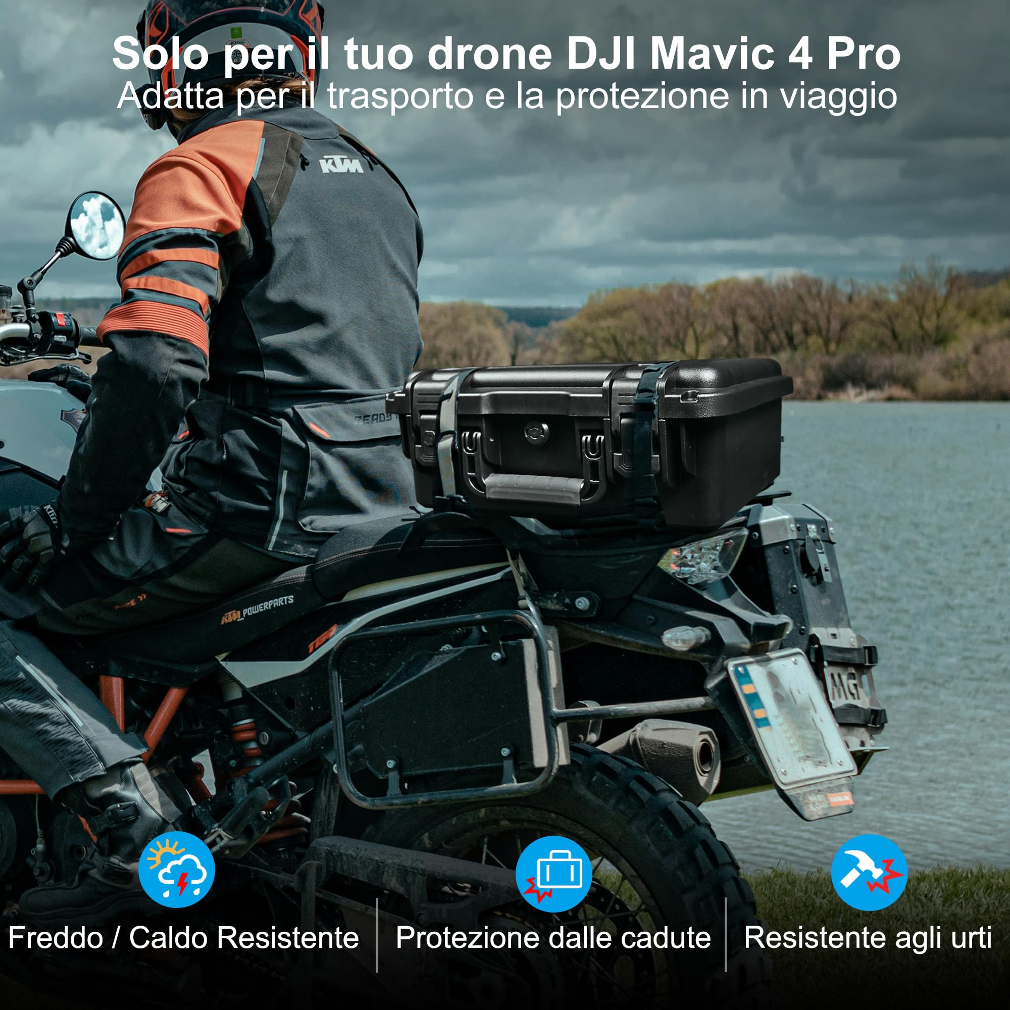Custodia rigida impermeabile DJI Mavic 4 Pro, Creator Combo, Fly More Combo, DJI RC Pro 2/RC 2, 7 batterie, hub ricarica, accessori