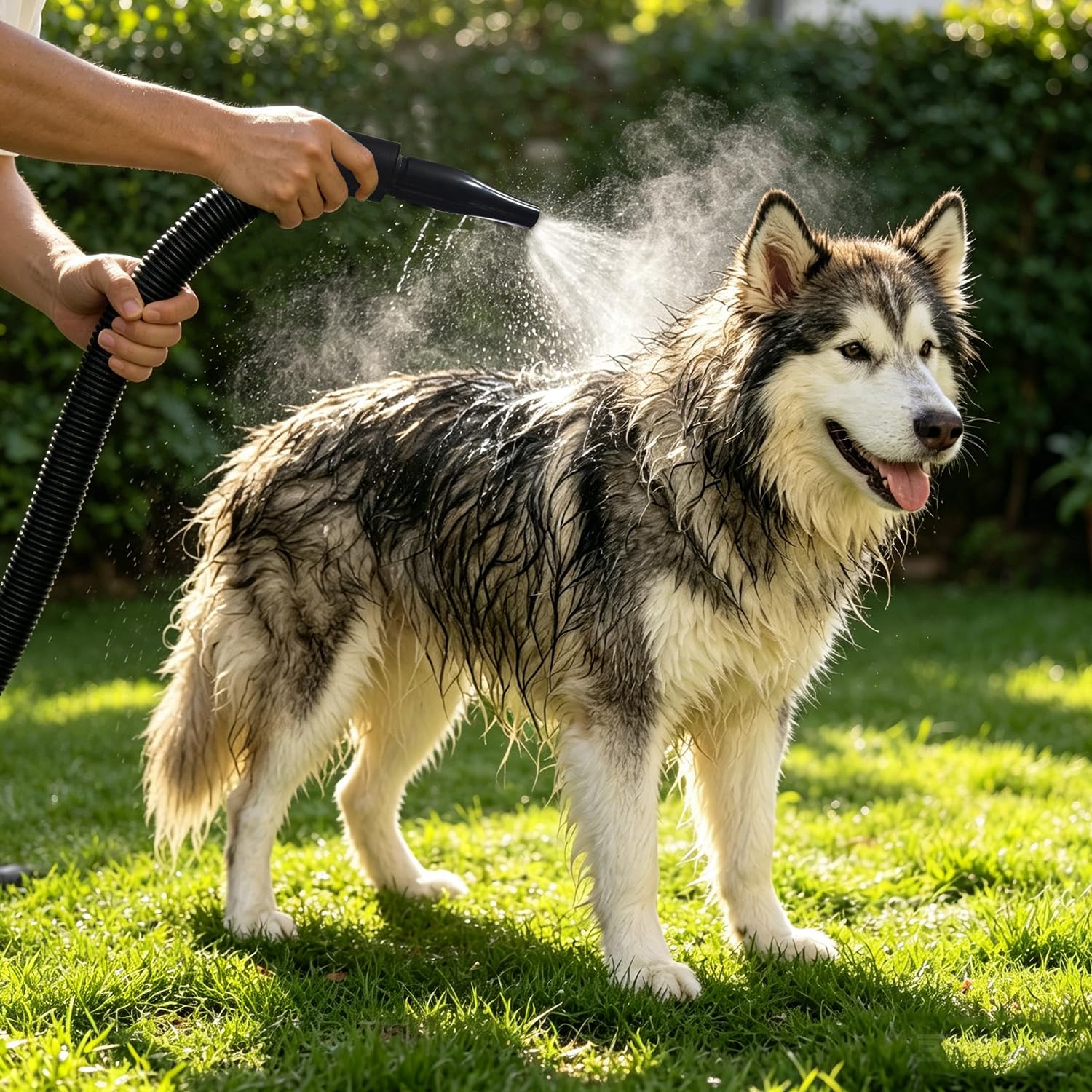 Sèche-Cheveux Pour Chien,2800W Souffleur de Soins Pour Chien,Noir | Pour Animaux Vitesse Continue et température réglable,4 Buses