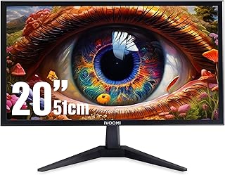 iVOOMi 20" HD Monitor for PC with 60Hz Refresh Rate, 1600 x 900 Pixels, Flicker Free, VGA & HDMI Port with Inbox HDMI Cable, Eye Care Features, Wall Mount Option - 1 Year Warranty
