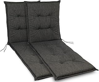 sunnypillow 2 Stück Liegenauflagen 190 x 60 - Auflage Sonnenliege Polster für Gartenliege extra dick 9cm - Polsterauflagen, wasserdicht, UV Lichtecht für Gartenmöbel Liegestuhl Liegen - Anthrazit