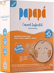 Papapá, Cereal infantil, Petit Cereal, Milho/Cevada/Quinoa/Avêia e arroz, 170g, Caixa, Laranja