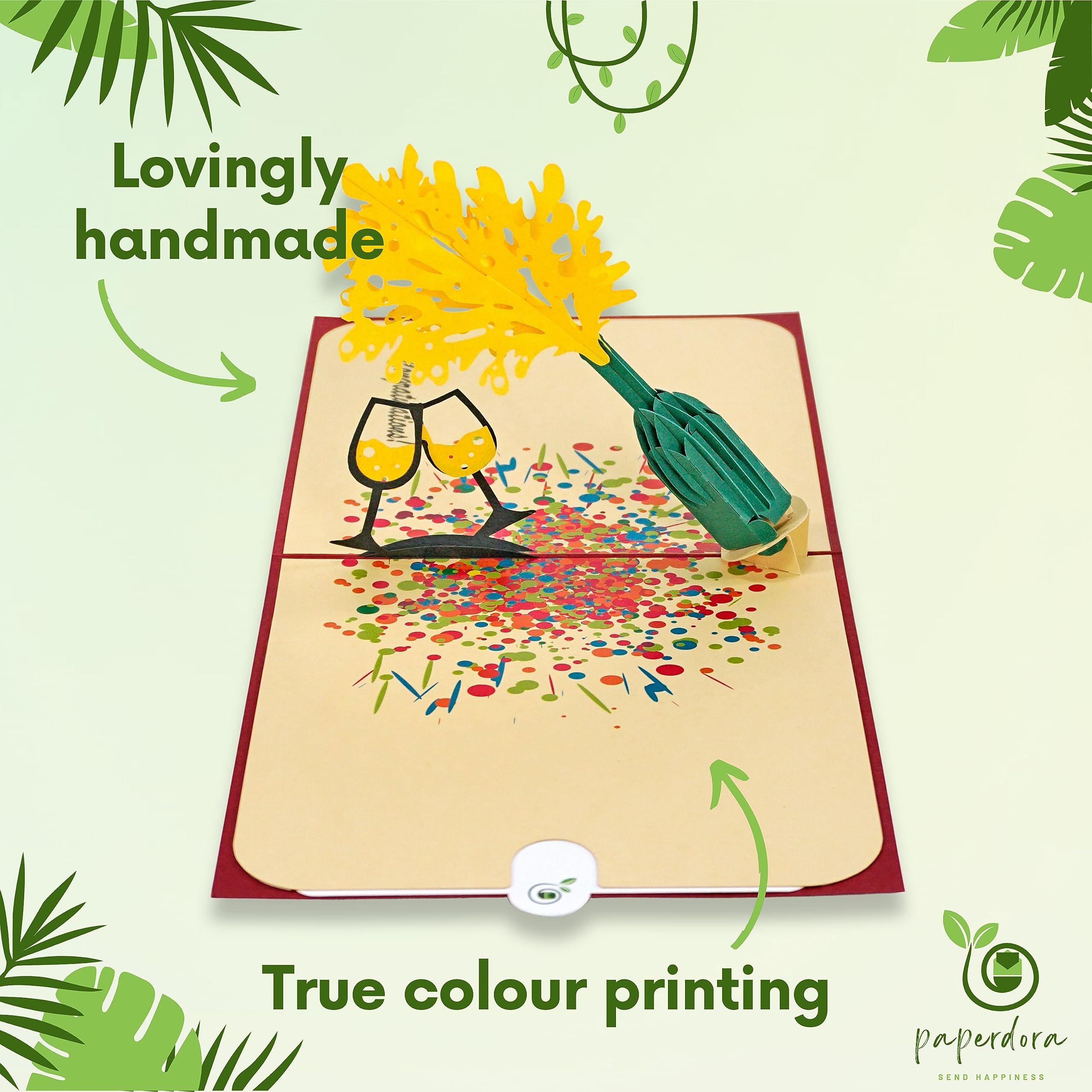 paperdora® 3D Pop-Up Card „Congratulation“ with Envelope and Wax Seal - Greeting Card Gift Card Gift Certificate Voucher - Image 3