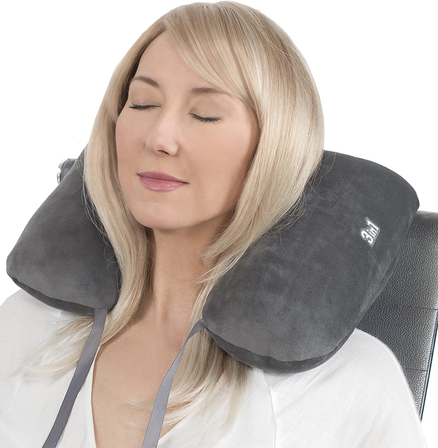 Daydream Oreiller cervical 3 en 1 breveté avec microbilles, (N-5506), oreiller cervical, oreiller de voyage
