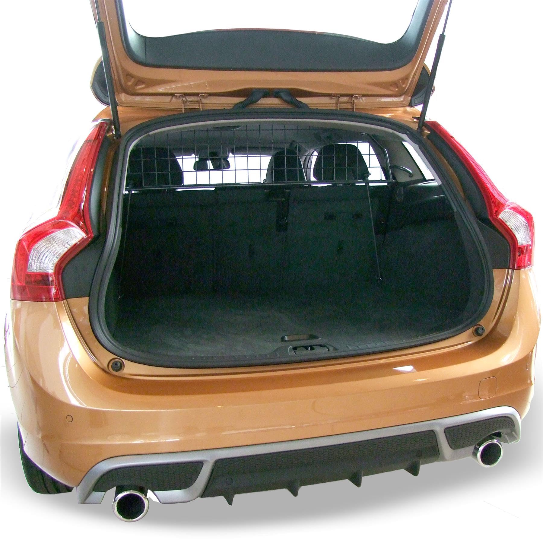 Travall Dog Guard Compatible with Volvo V60 (2010-2018) Vehicle Specific Trunk Guard Tailored Fit Luggage Barrier Load Separator Heavy Duty Powder Coated Steel Pet Barrier