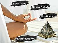 Vista 47 de Amazing Gemstone Organite Orgone Pyramid Extra Large 95MM - Orgone Energy Pyramid with Evil Eye, Hematite, Tiger Eye,Black Obsidian Crystals&Healing