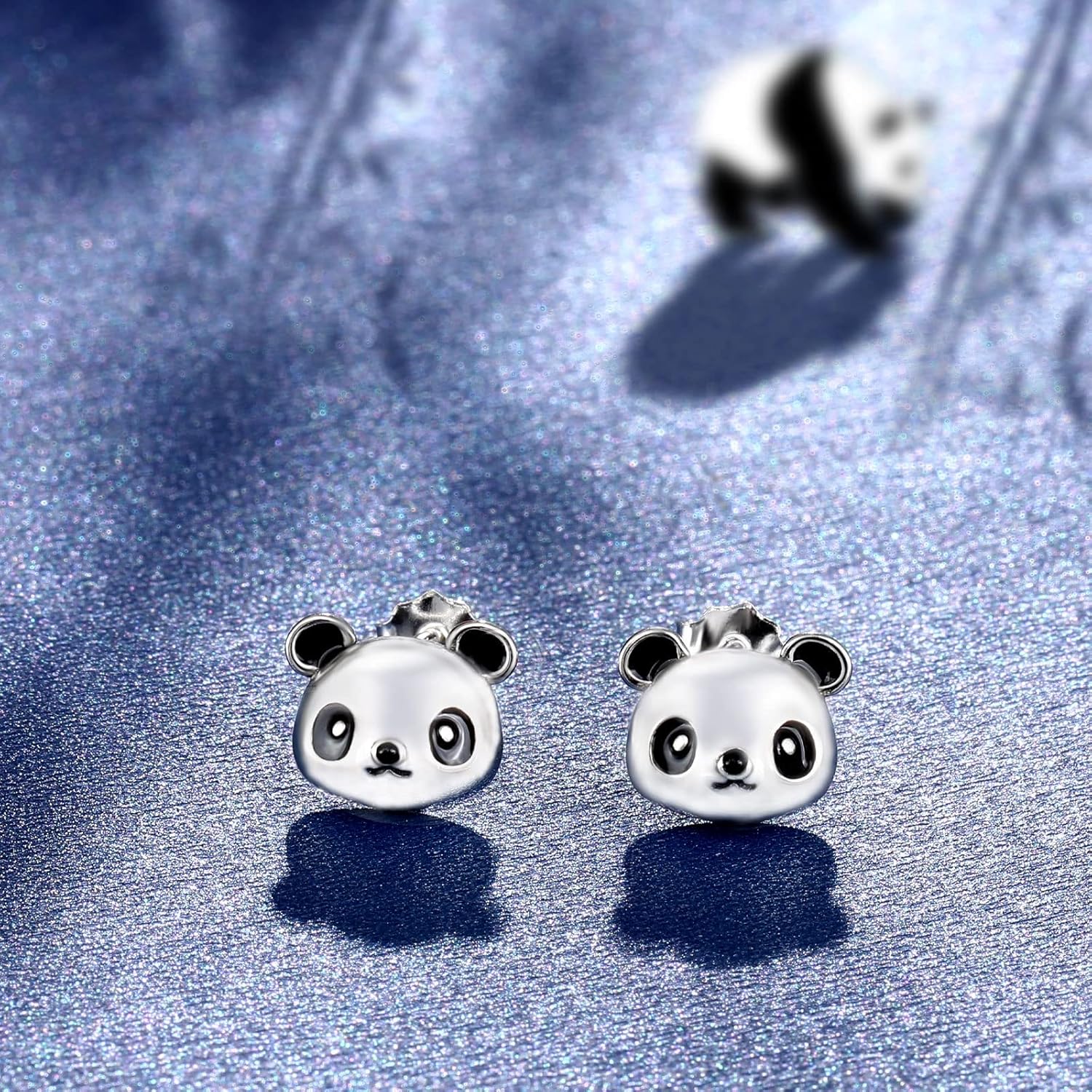 Presentski Panda Earrings Sterling Silver Cute Animal Earrings Stud Dainty Tiny Panda Bear Stud Earrings for Women - Image 3