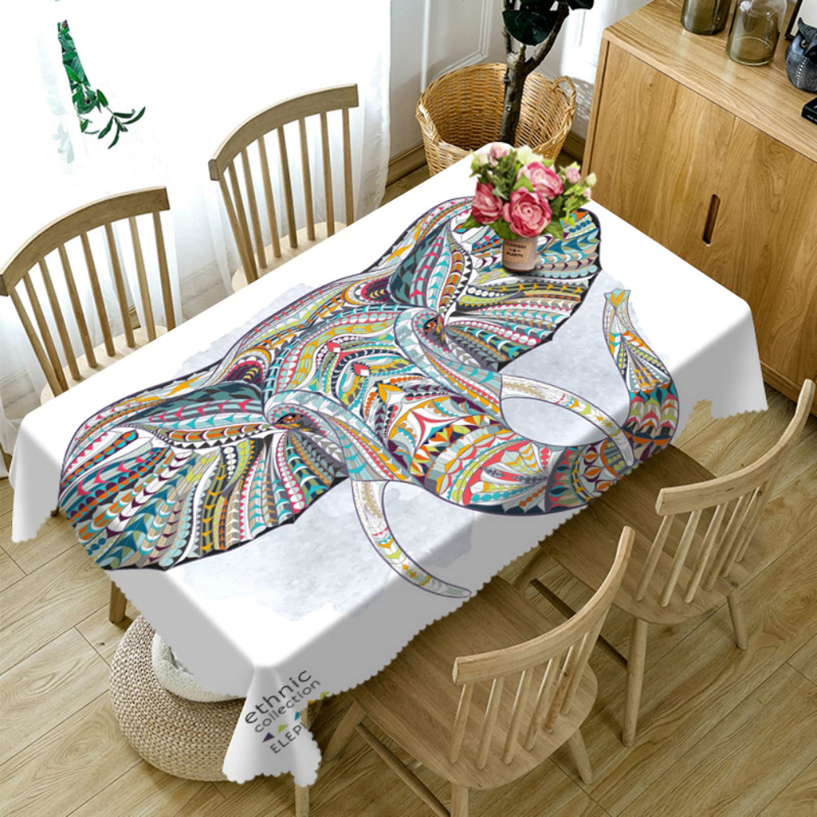 Nappe imperméable épaissir 3D anti-tache pour table ronde de mariage 180cm