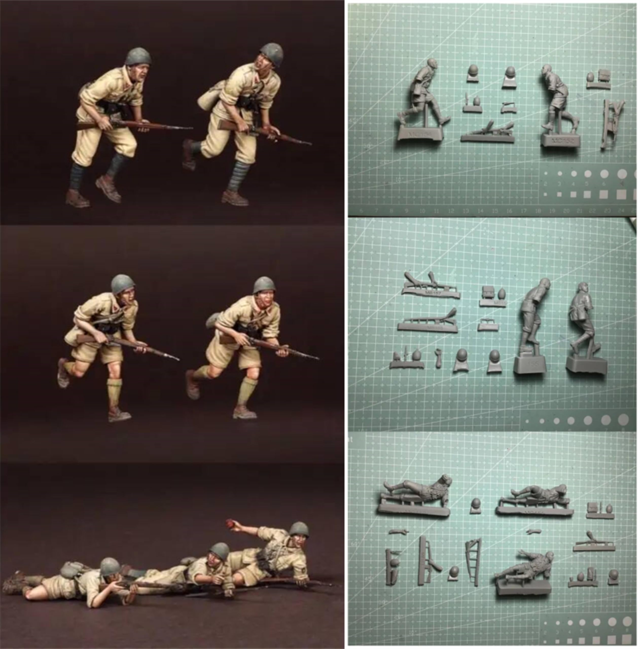 1/35 Kit de Modelo de Soldado en Resina, sin Pintar y sin Montar (7 Figuras) //l2b5J36