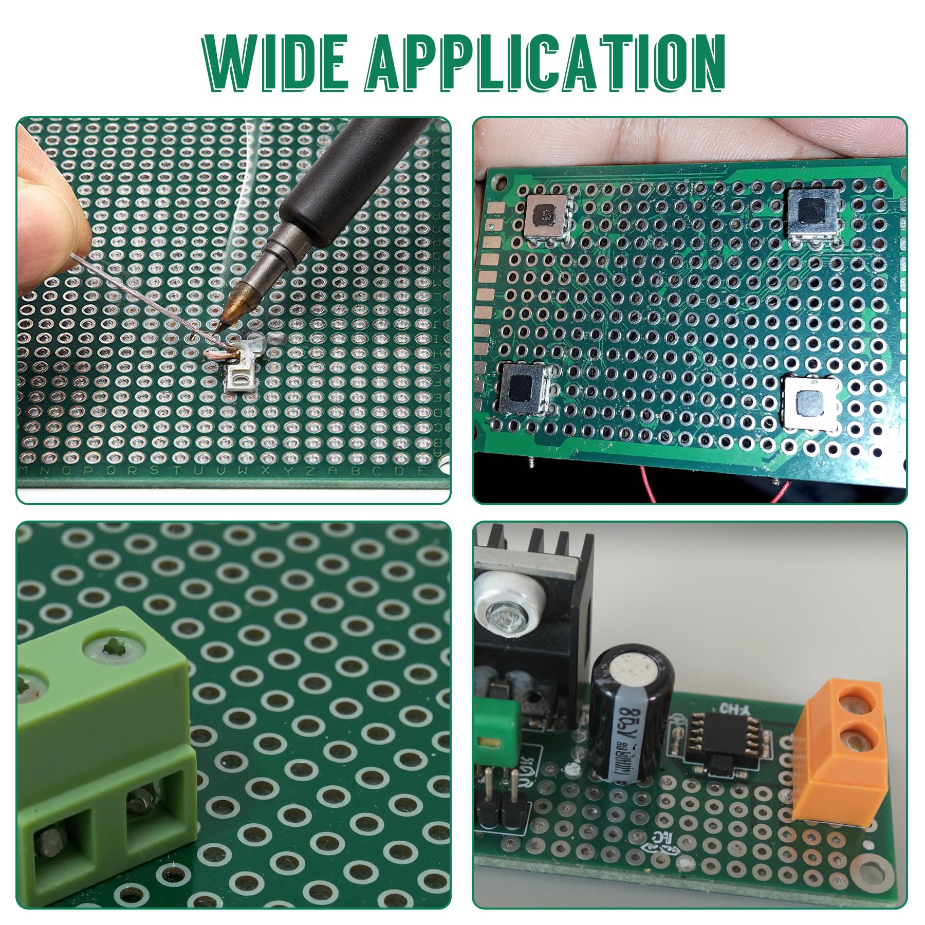 5 Stück PCB Board 10 x 10 cm einseitiger Prototyp Perfboard, Löten und elektronische Steckplatine, Zinnbeschichtung, Prototyping, PCB Leiterplatten für DIY Löten, elektronische Projekte (10,2