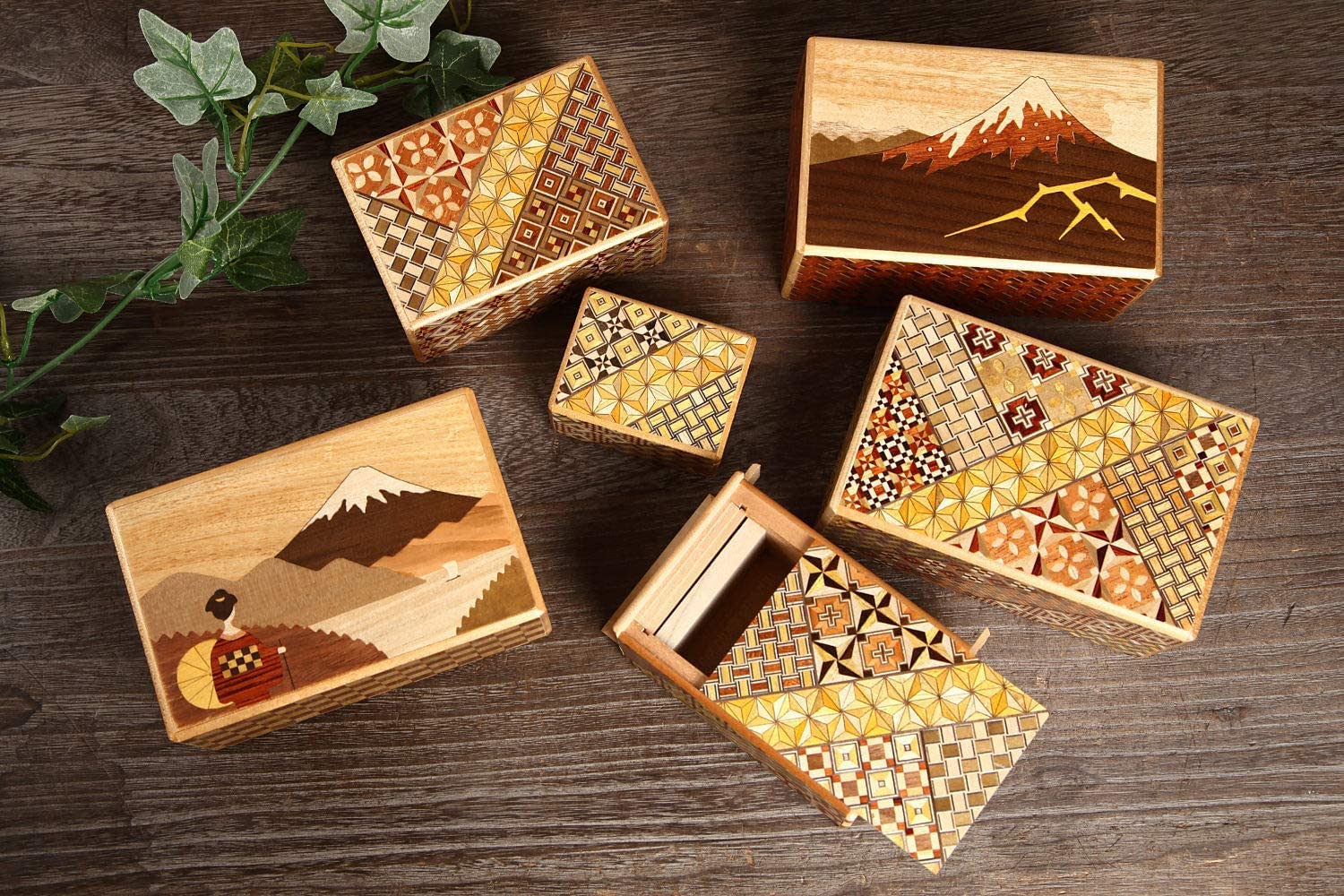 Buy Hakone Yosegi 27 Steps, Japanese Decorative Box, wooden puzzle box