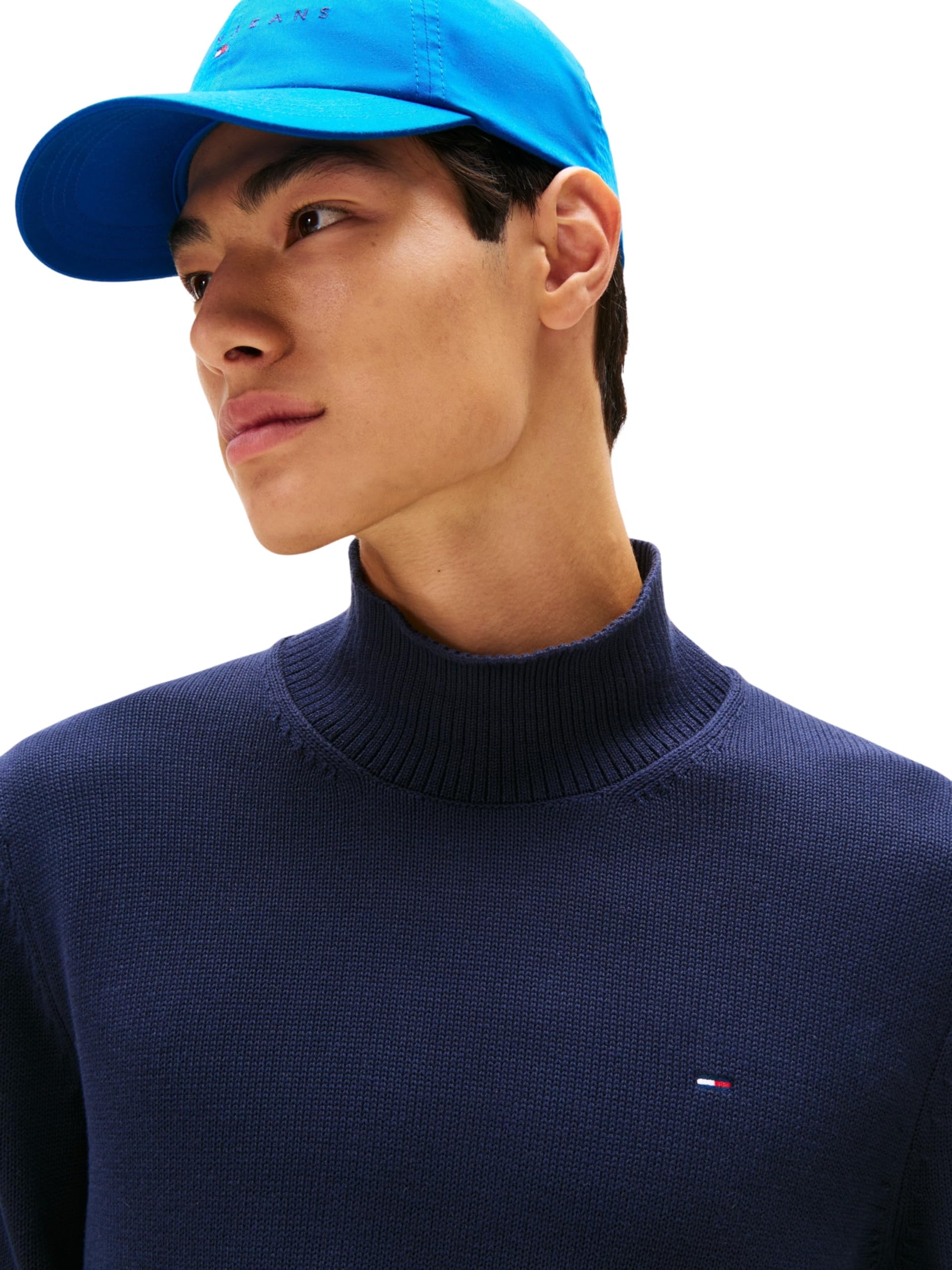 Tommy Jeans TJM Slim ESS Roll NCK Sweat Dm0dm22096 Suéter pulóver Hombre (Pack de 1)