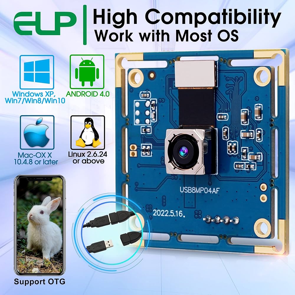 ELP 800万画素ウェブカメラ　USB8MP02G-SFV Amazon.co.jp: ELP 800万画素 ウェブカメラ広角手動調整可能な
