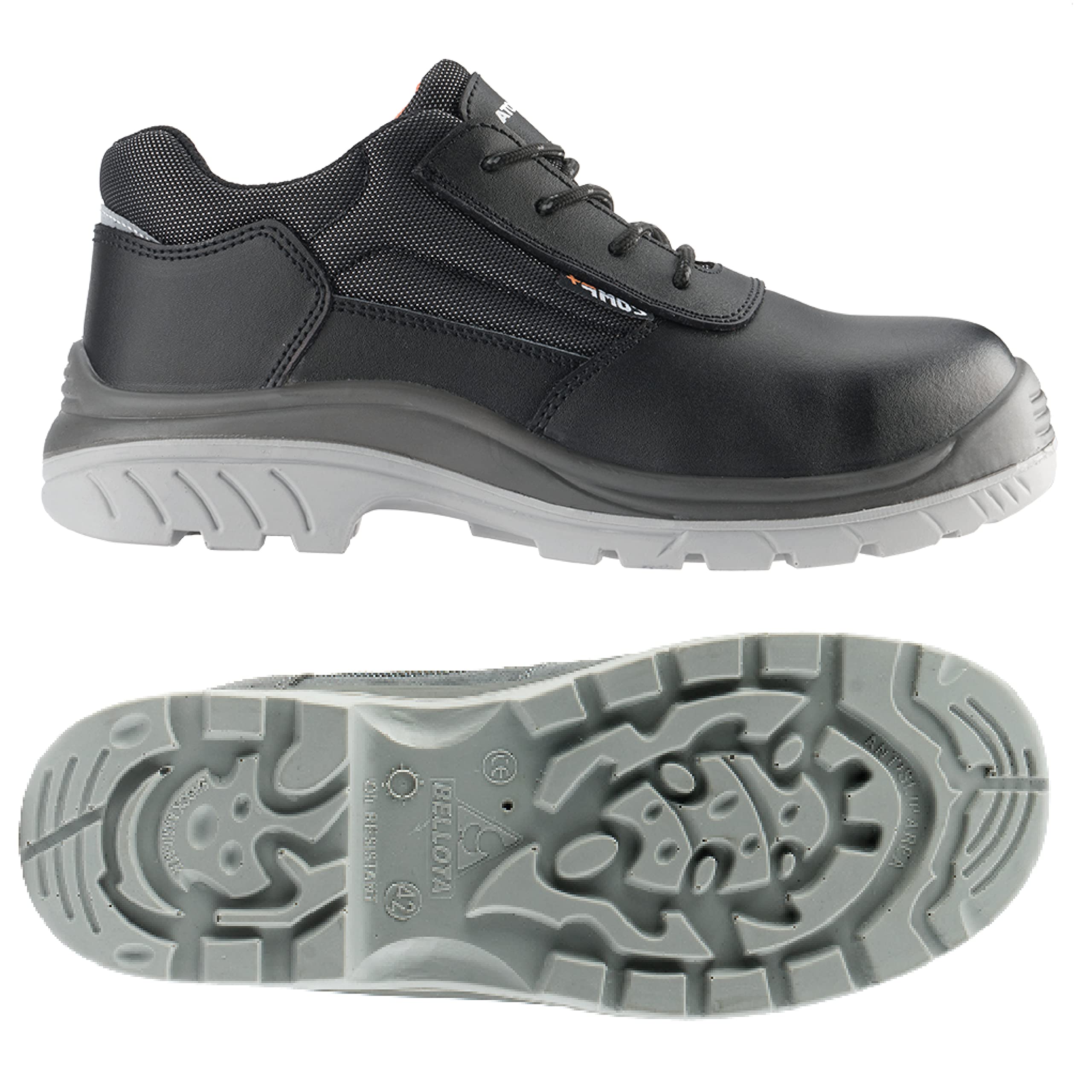 Bellota 72308NJS3 - Zapato de Seguridad Comp+ Negra S3 de Hombre y Mujer de Piel Hidrofugada Lisa, Acolchada y Resistente