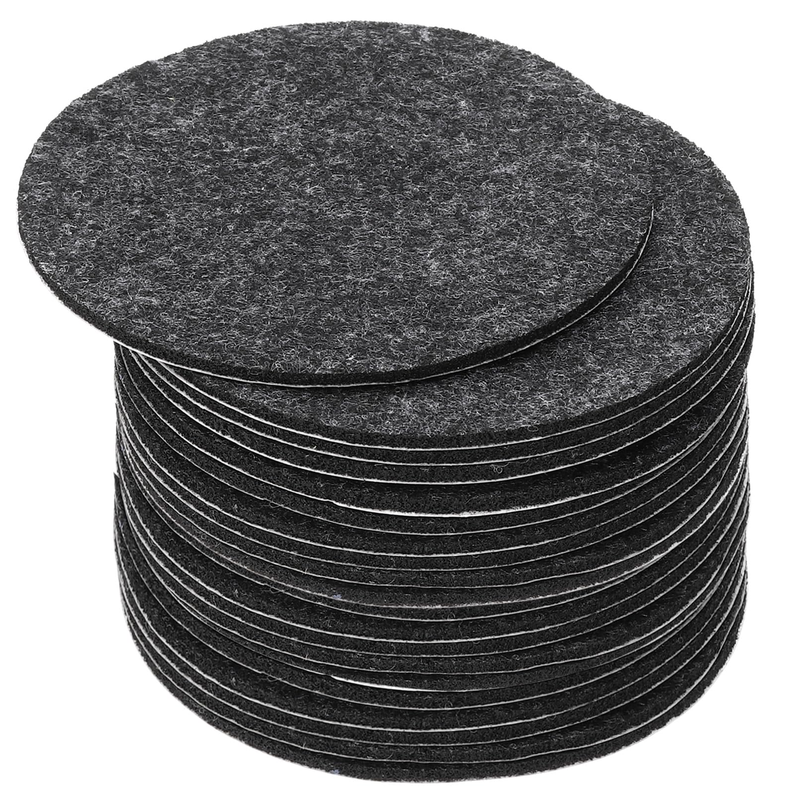 Fieltro adhesivo redondo de 3.5" contra arañazos en muebles y lámparas, gris oscuro, 20 uds