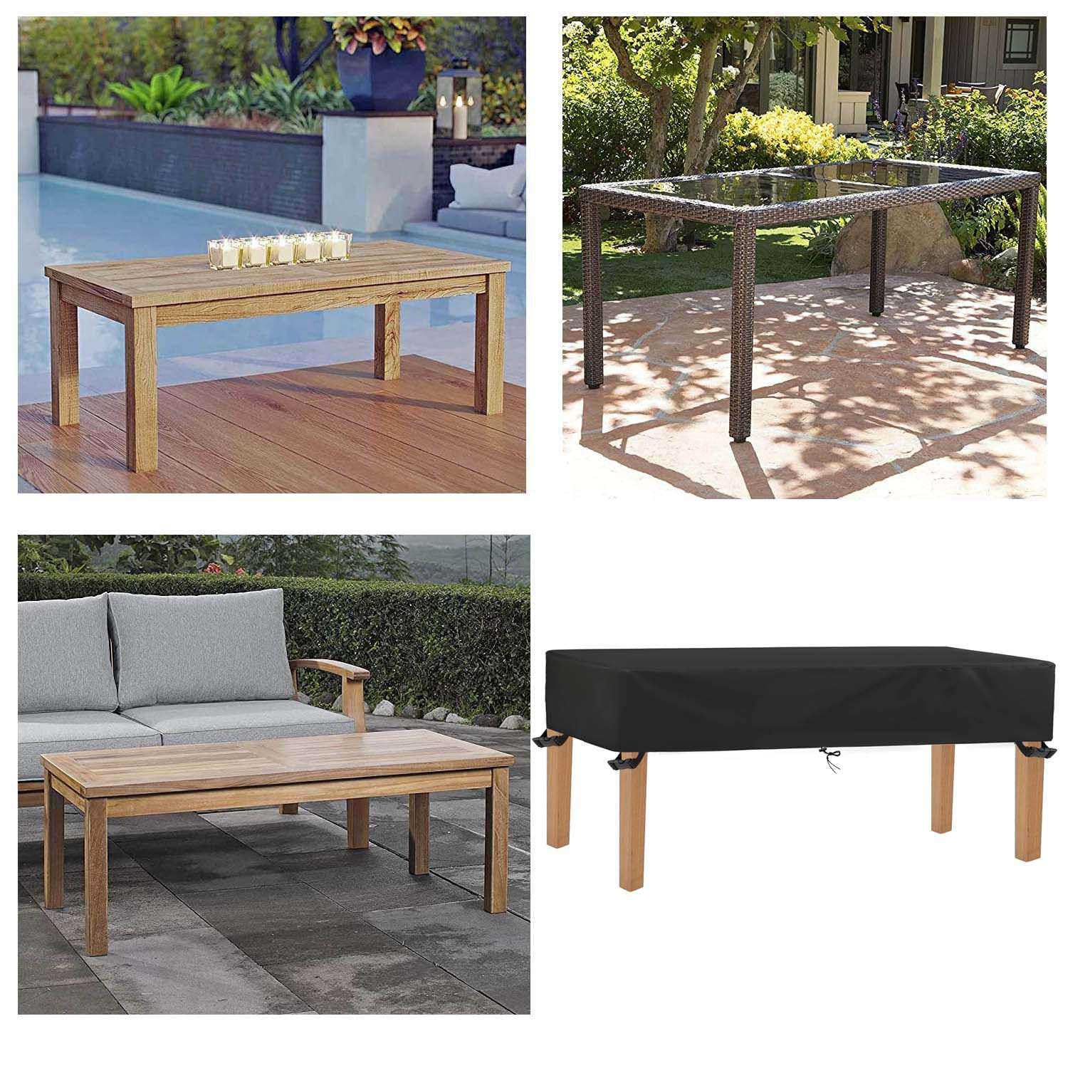 Copertura per Tavolo da Giardino per Tavolino Copritavolo da Esterno Impermeabile Telo Copri Tavolo per Esterno Telo Copertura Tavolo Esterno Tessuto Oxford 120x90x20cm