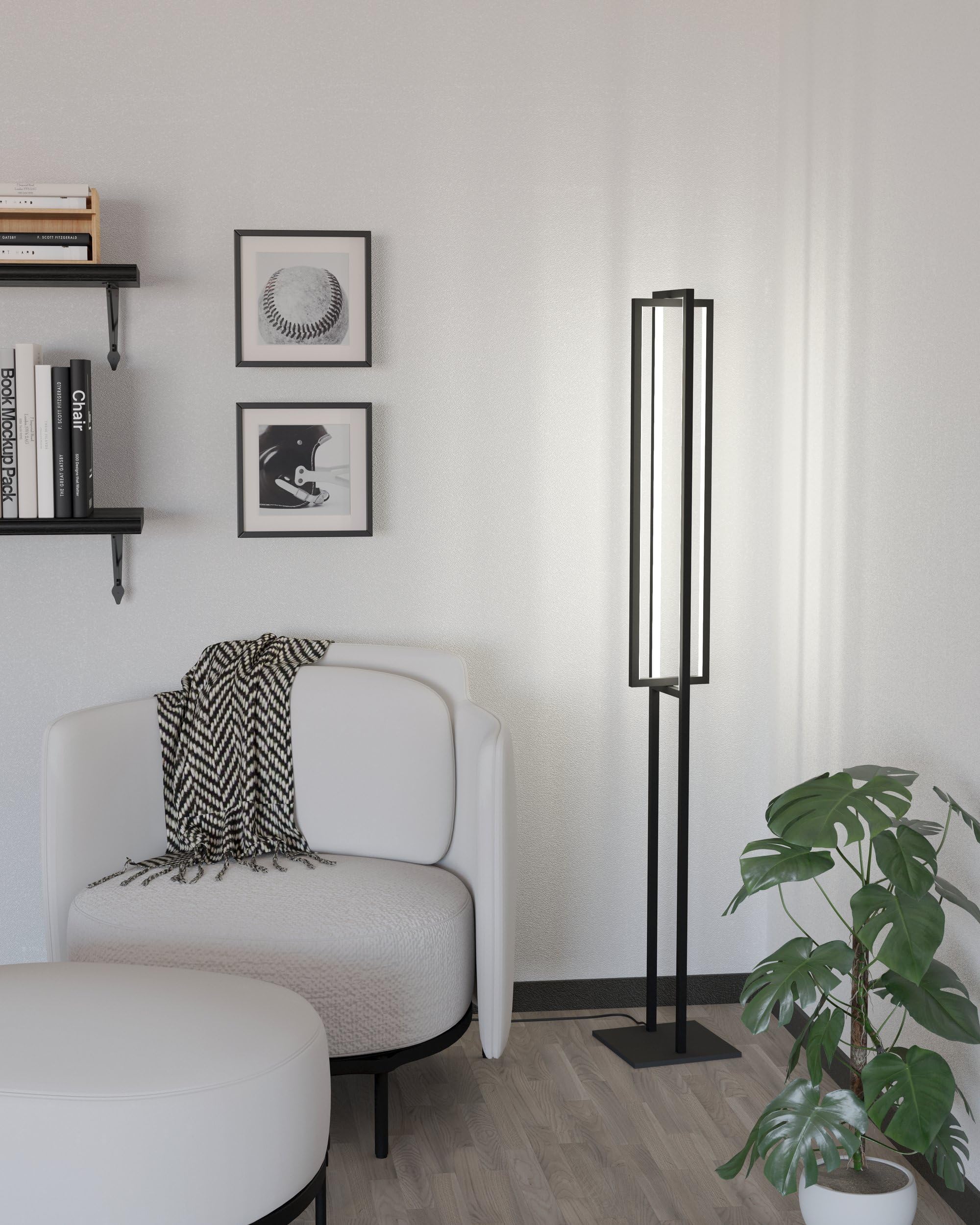 EGLO LED Stehleuchte Siberia, Stehlampe dimmbar per Fernbedienung