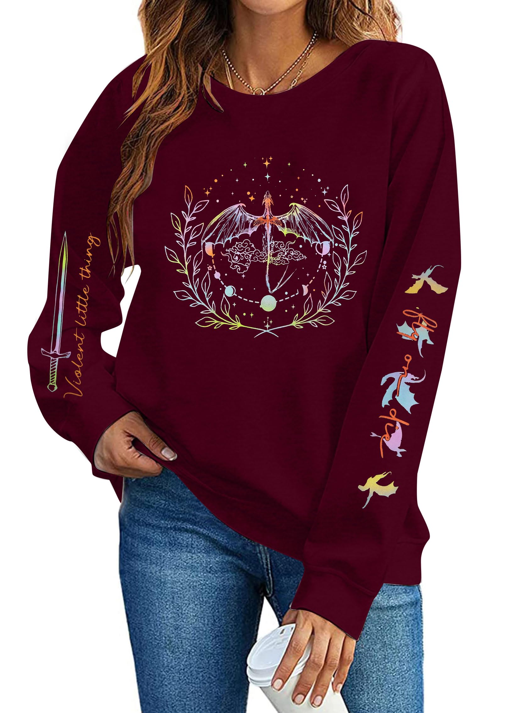 Book Sweatshirt Womens Funny Reading Shirt Book Lovers T-Shirts Casual Bookish 2 Sided Graphic Pullover Tops