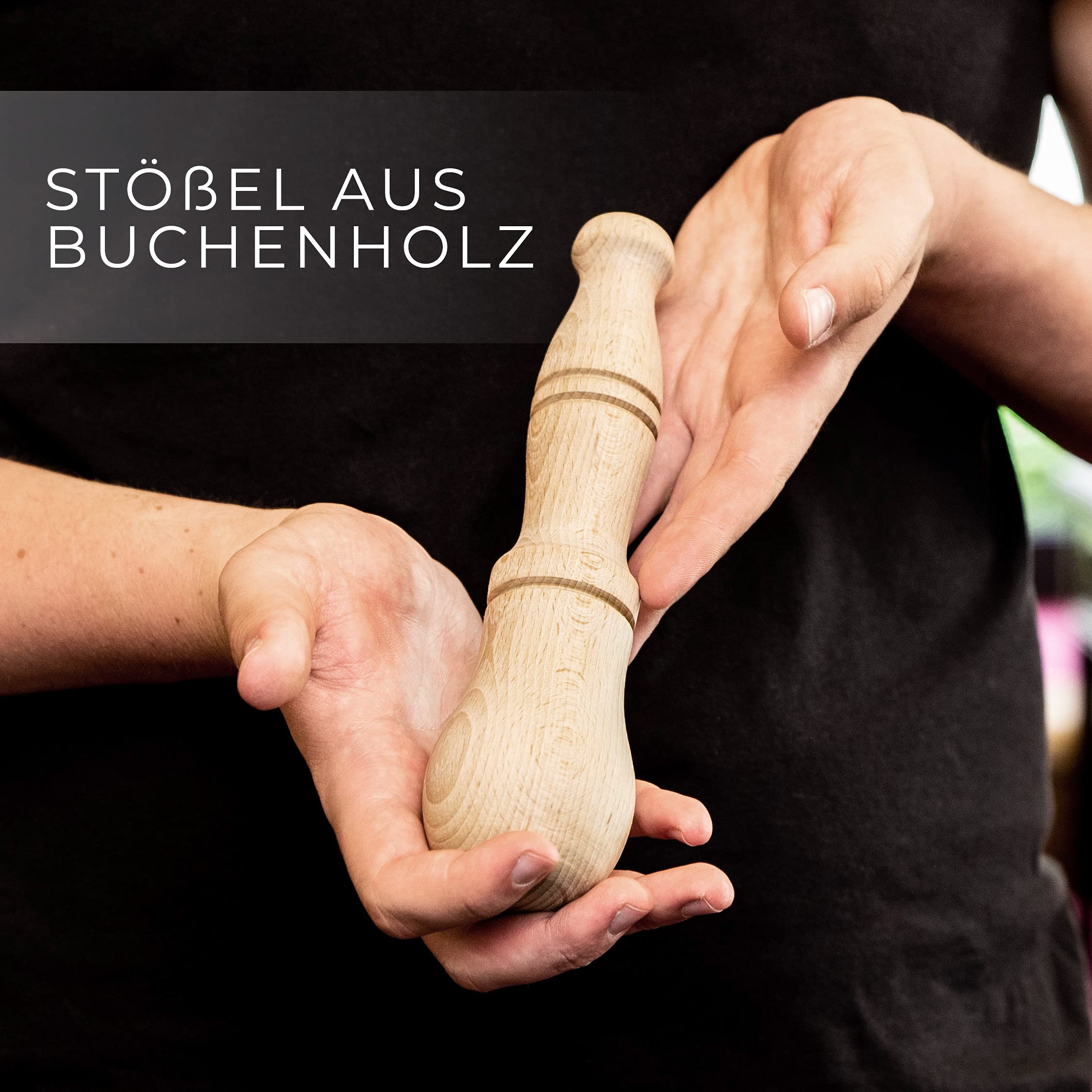 Mörser Aus Marmor Weiss Carrara Marmor Mit Stössel Bembo – Mörser Für Pesto Und Gewürze – Made in Italy - Modell Aus Genua (cm 20)