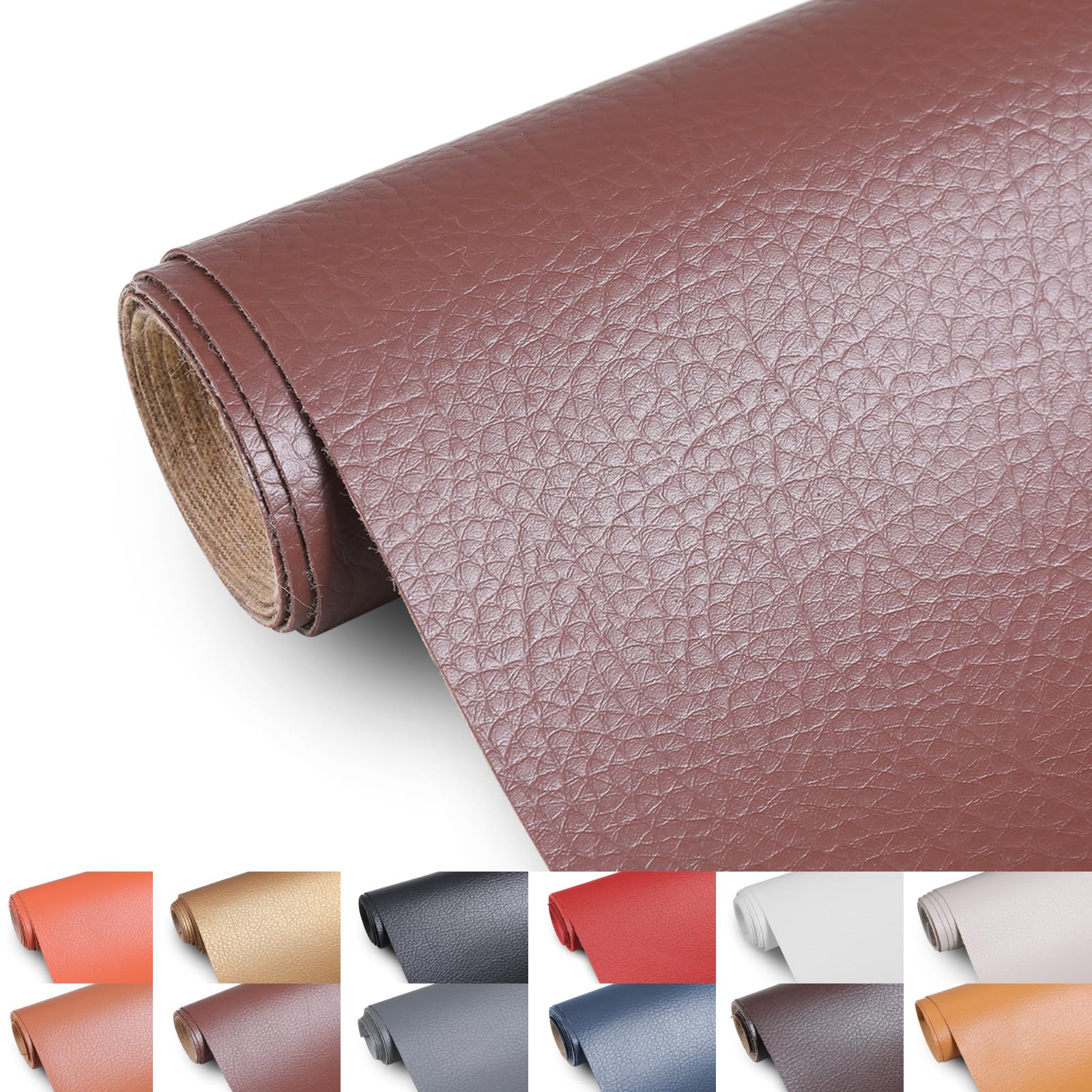 Faux Leather Fabric, 55" Wide Upholstery Fabric by The Yard Marine Vinyl Fabric Outdoor Pu Leather Waterproof Sheets Fabric for Crafts Sewings Sofa