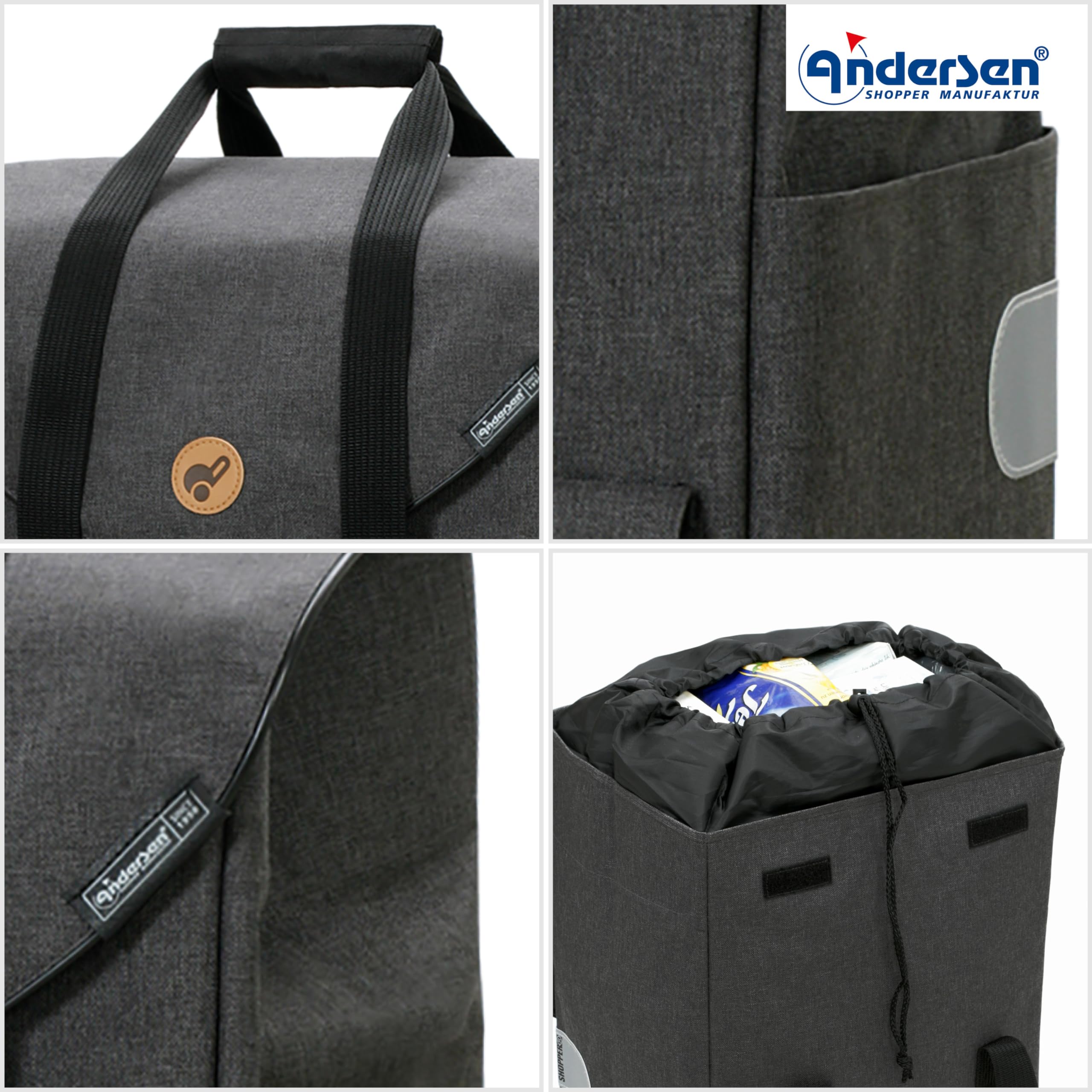 Andersen Einkaufstrolley - klappbar - 54 Liter - Mit Klappsitz bis 120 kg