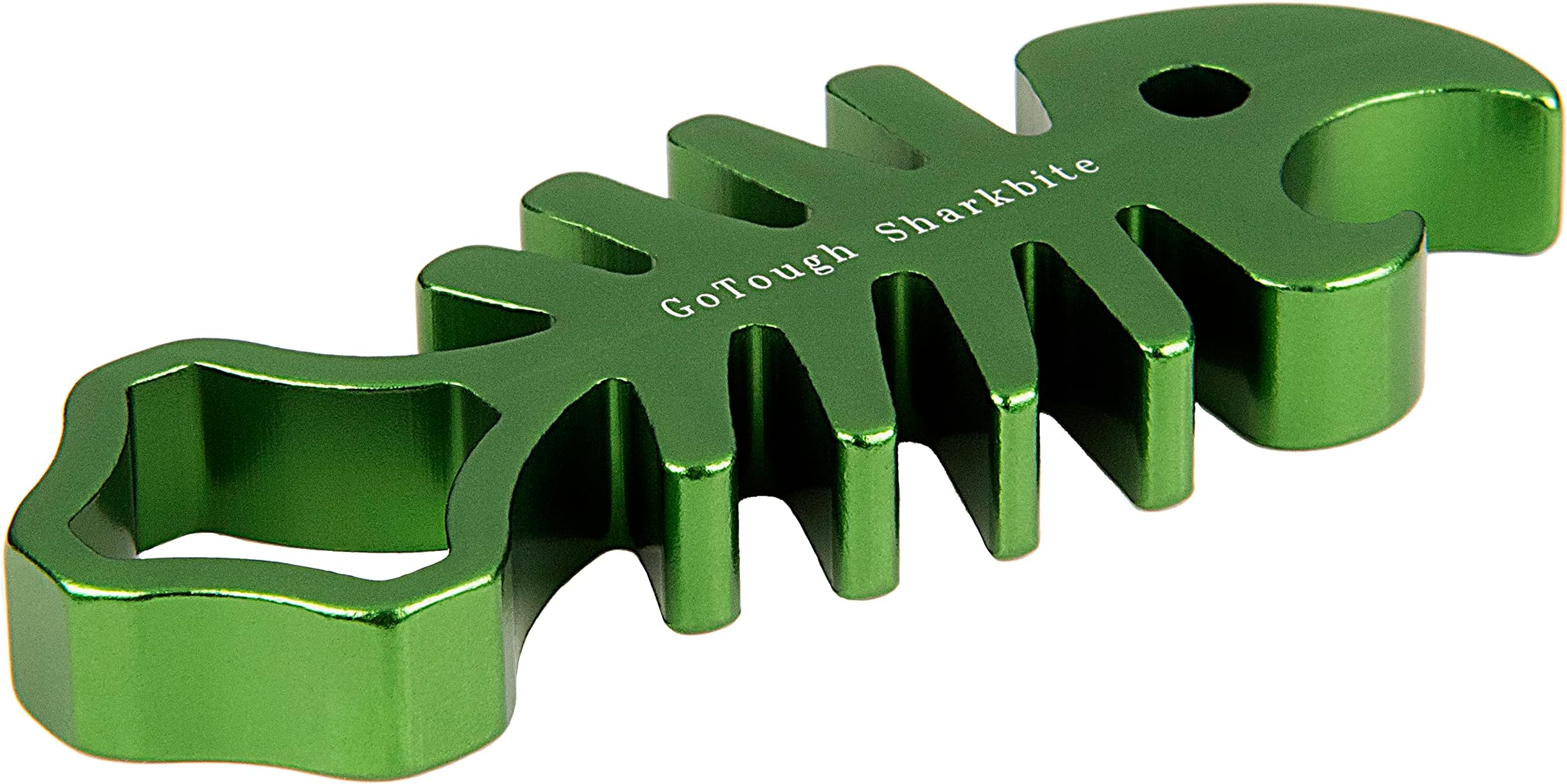 Fotodiox Pro GoTough Sharkbite - Green Aluminum Metal GoTough Wrench for Tightening GoPro Mounting Knobs, Screws and Bolts; Shark Styled Wrench with Bottle Opener