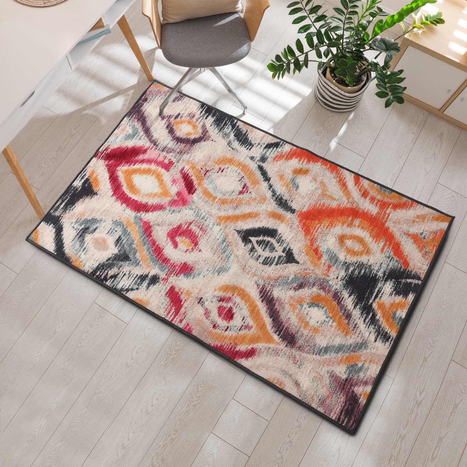 Urban Space 3D Digital Printed Bed Runner Carpet for Double Bed with Anti Slip Backing, Floor mat for Entrance Door and Kitchen Hallway, 2 x 5 feet - DR1020