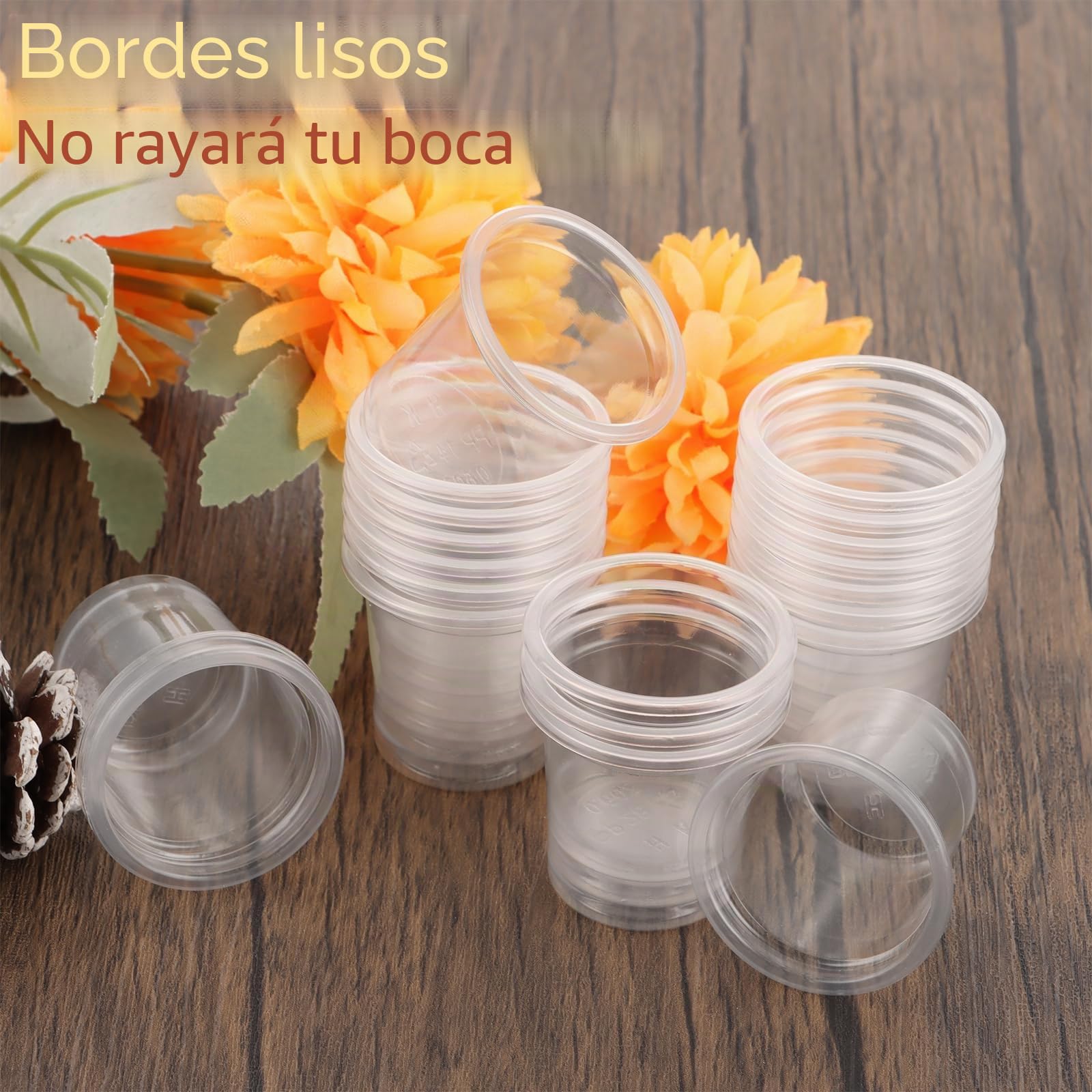 Vasos reutilizables de plástico (20 ml/2 cl, 1000 unidades), transparente