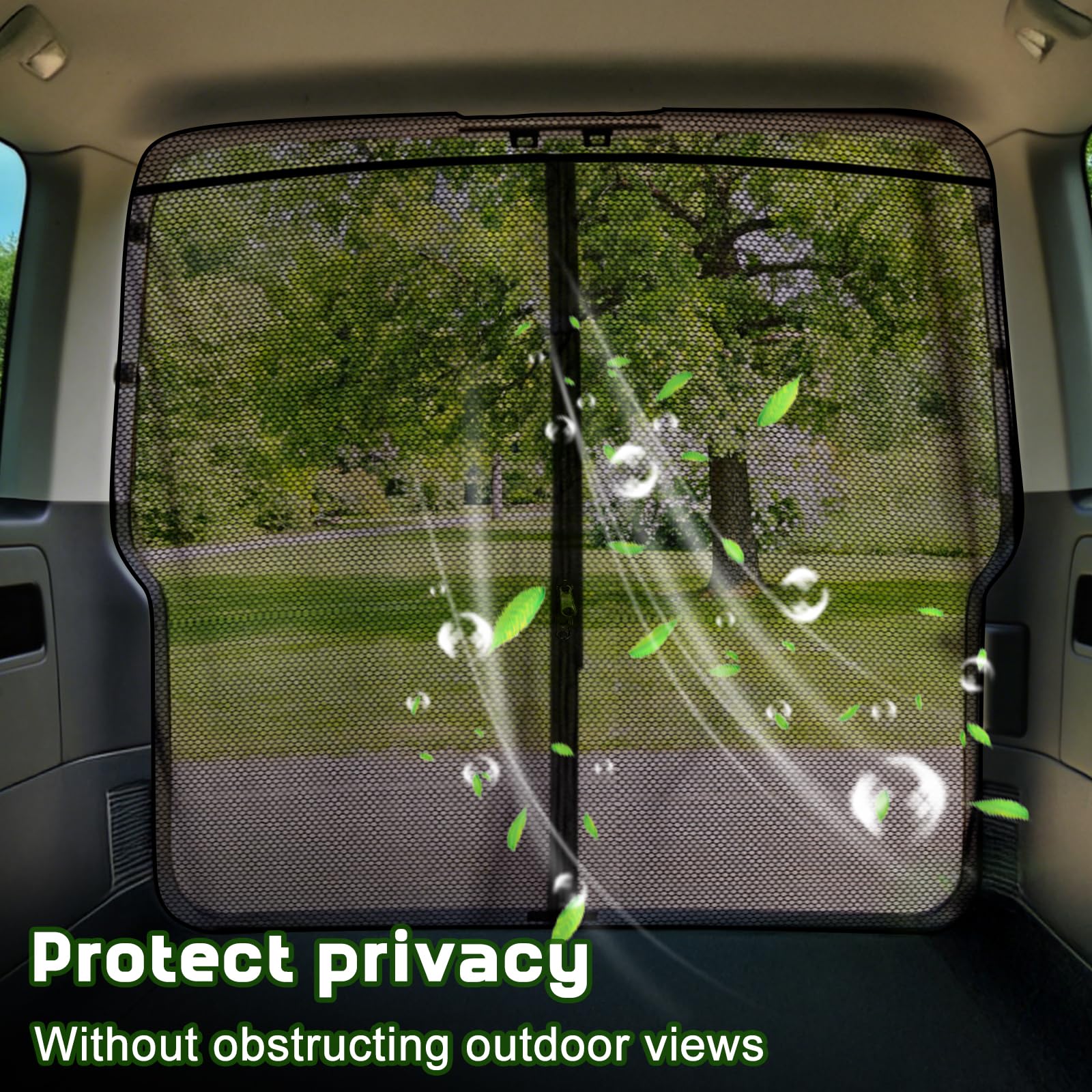 YGYQZ Magnetyczna ochrona przed owadami do VW T5 T6 klapa tylna, magnetyczna zasłona oddzielająca z 3 systemami zamków błyskawicznych, ochrona przed słońcem i wentylacją na kempingu, w podróży i w