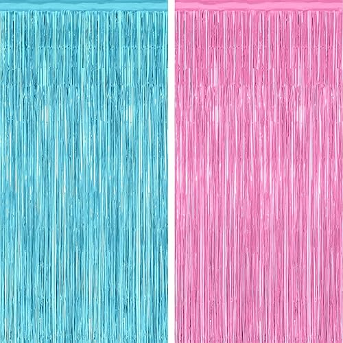 Miniatura 7 de The Life of a Party Girl Decoraciones, telón de fondo de flecos verde azulado y naranja, 3.2 x 6.5 pies, paquete de 2 unidades, cortinas de flecos