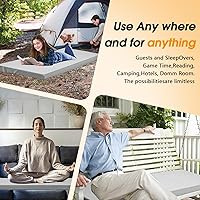 Vista 7 de CYMULA Camping Cot Mattress 3in Memory Foam Sleeping Pad,Soft Warm Non-Slip Camping Mattress Topper with Retaining for Adults,Portable Roll up Pad