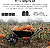 Vista 5 de (PAQUETE DE 2) Neumático y Rueda 4.80/4.00-8" - Ajuste Universal Neumáticos Sólidos Sin Pinchazos para Carretilla de 16" con Cubo de 3